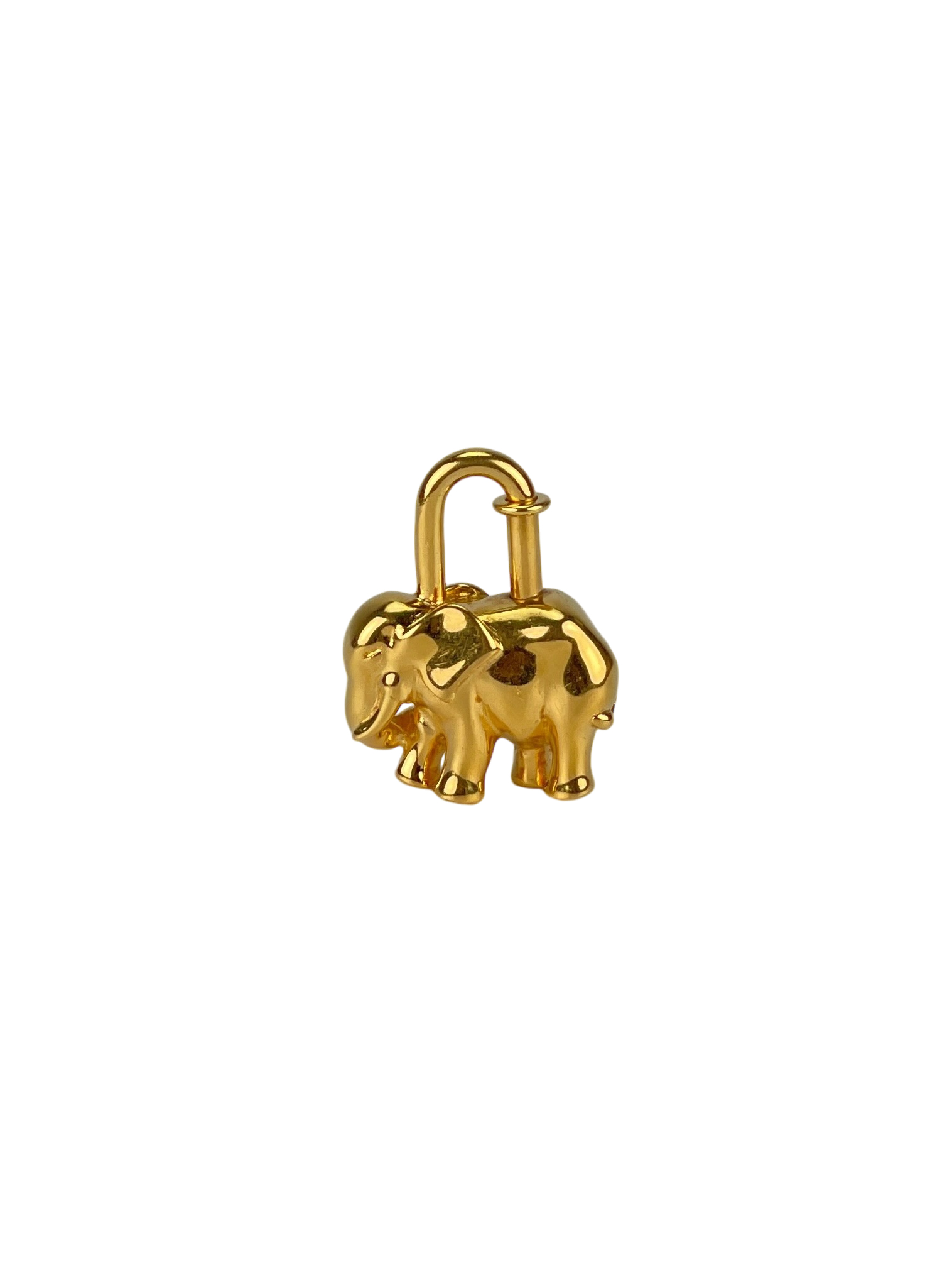 HERMES - Gold Elephant Cadena Lock Charm