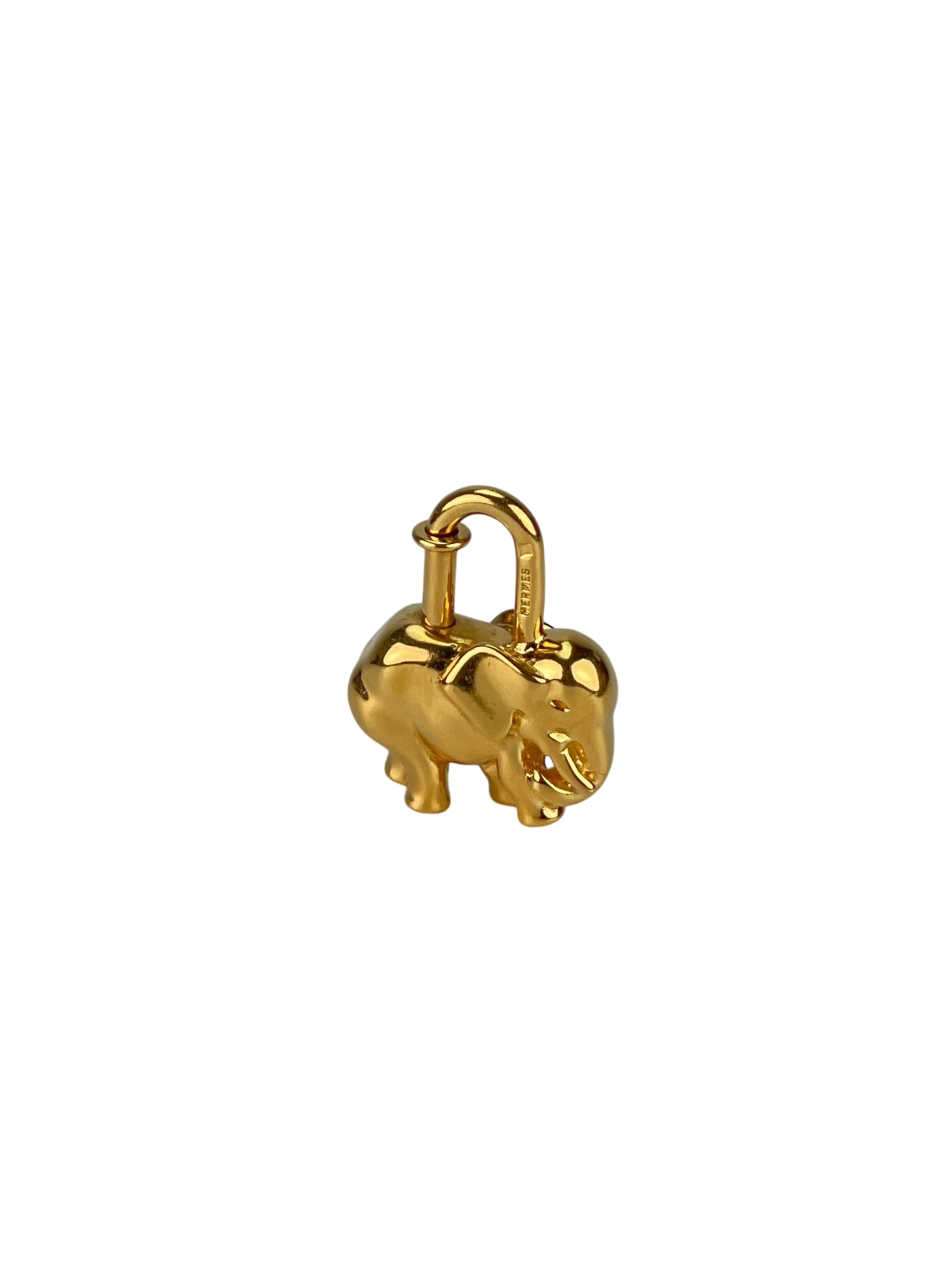 HERMES - Gold Elephant Cadena Lock Charm