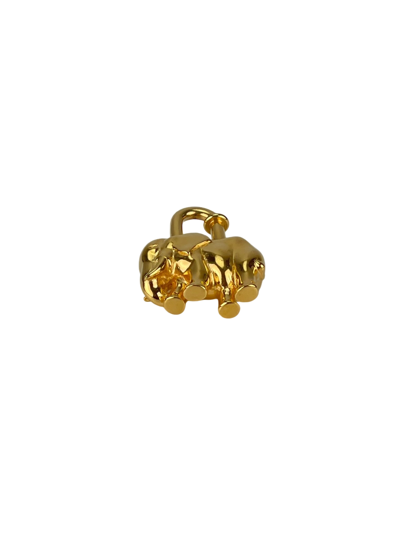 HERMES - Gold Elephant Cadena Lock Charm