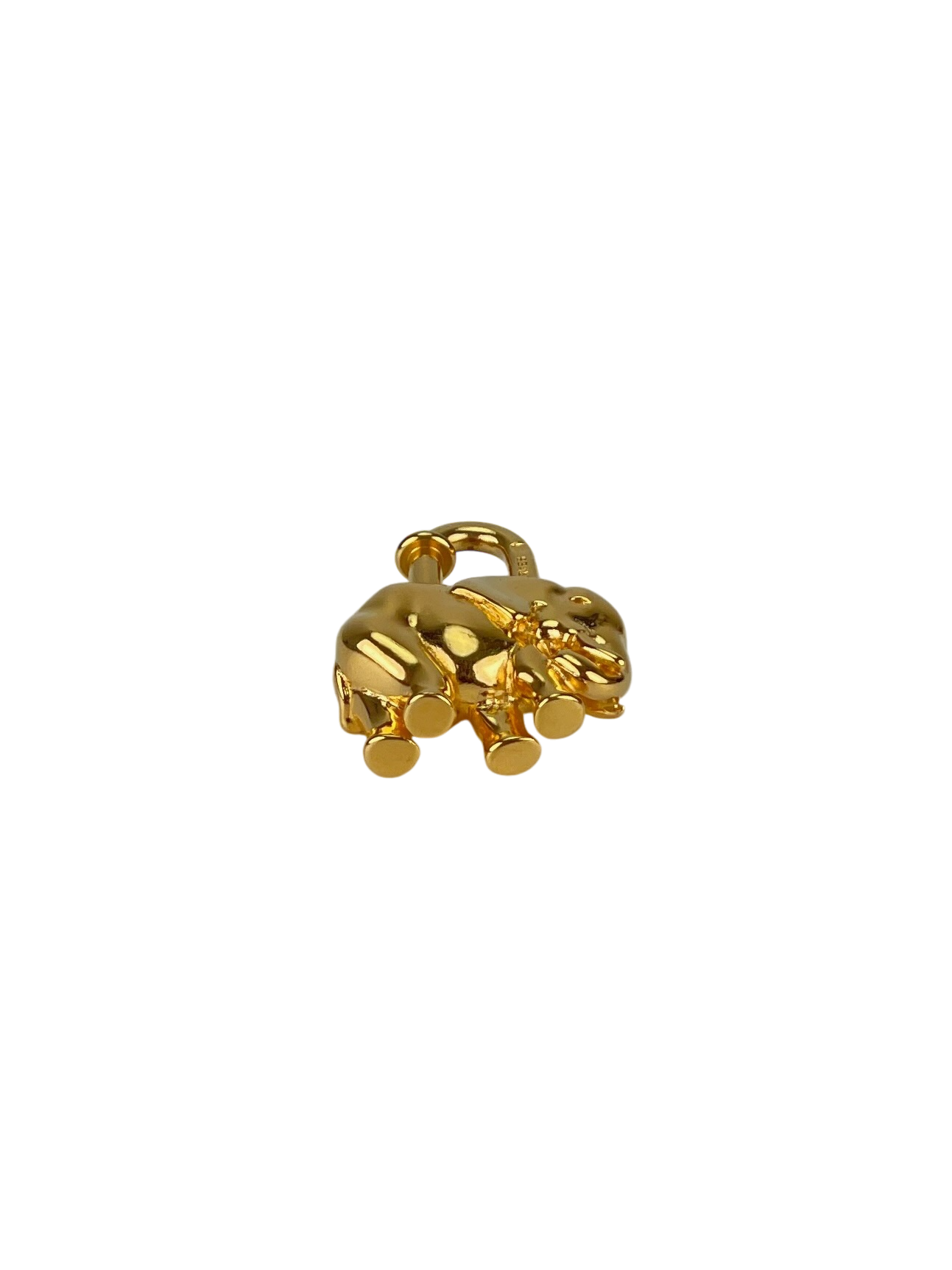 HERMES - Gold Elephant Cadena Lock Charm