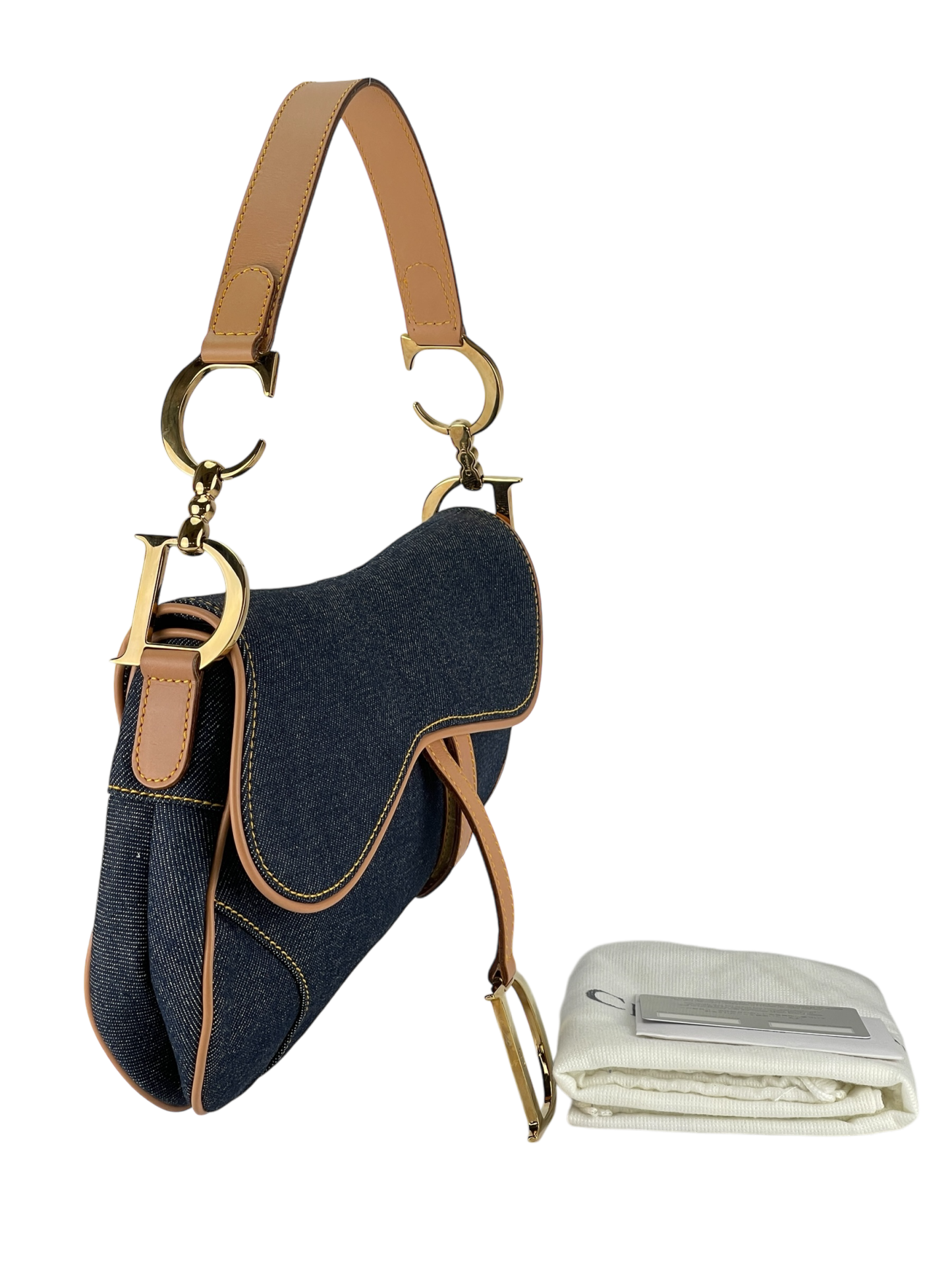 DIOR - 2000 Blue Denim Saddle Handbag