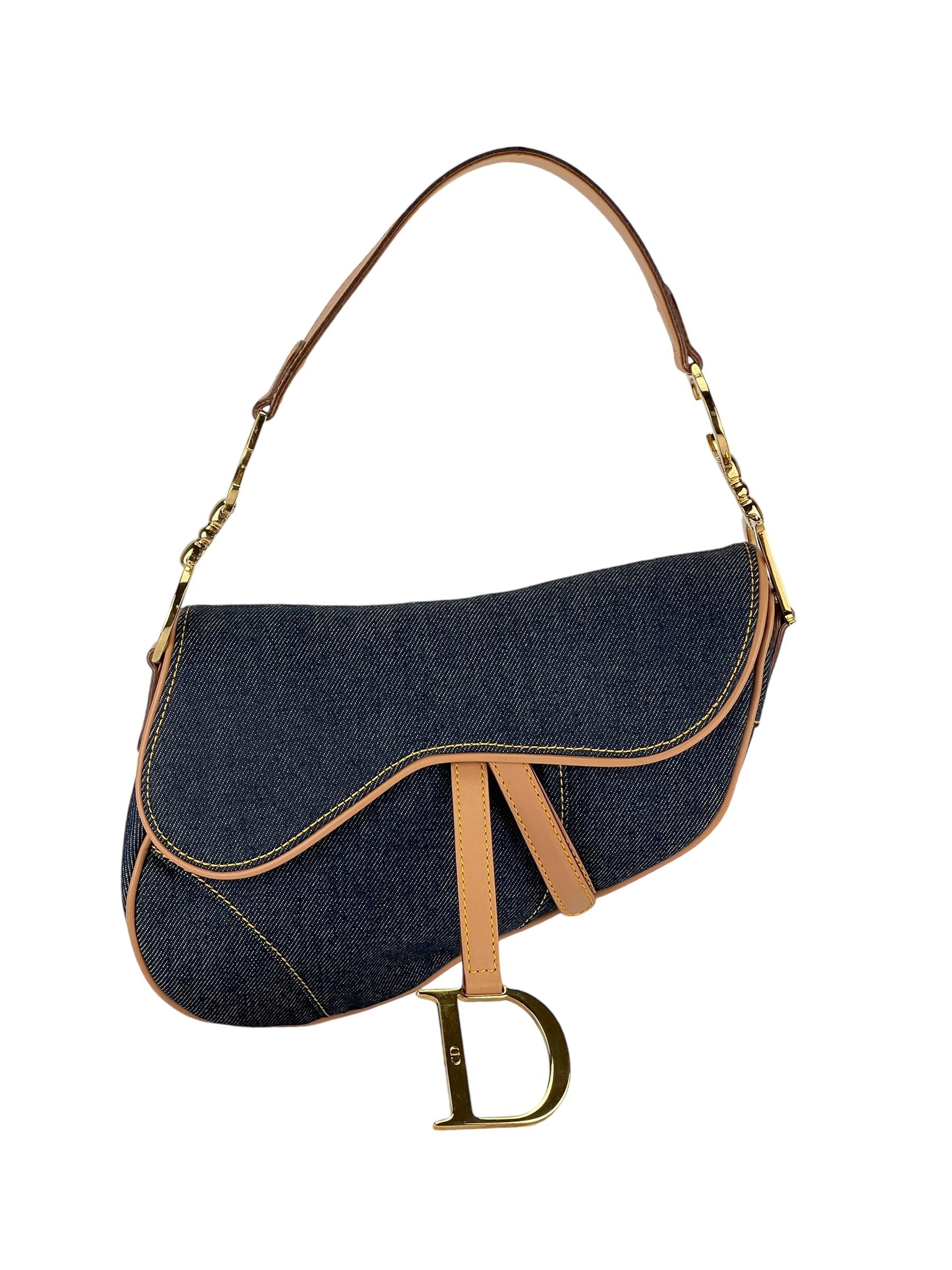 DIOR - 2000 Blue Denim Saddle Handbag