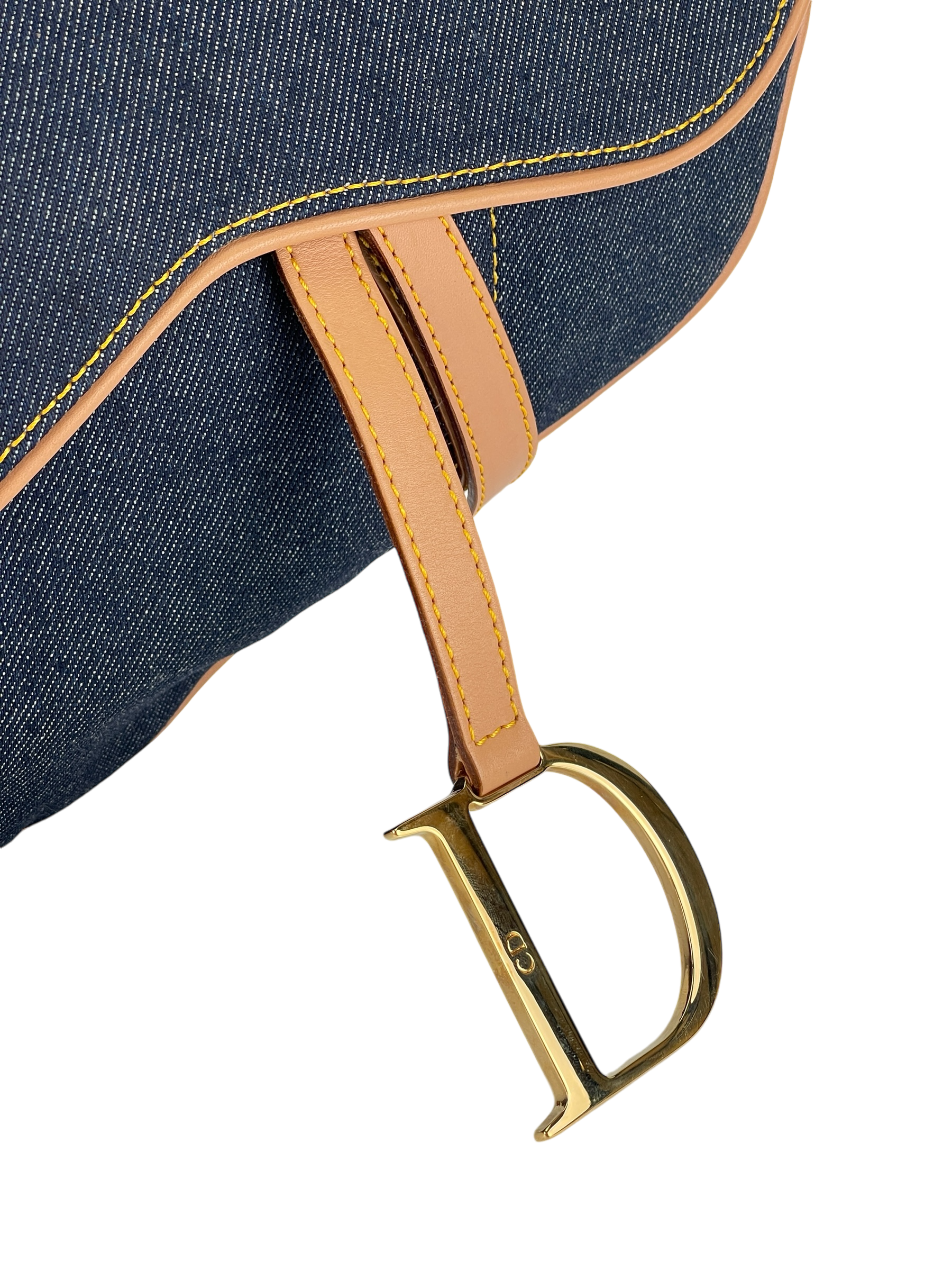 DIOR - 2000 Blue Denim Saddle Handbag