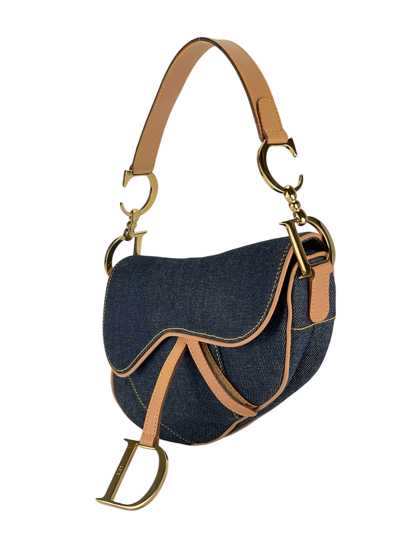 DIOR - 2000 Blue Denim Saddle Handbag