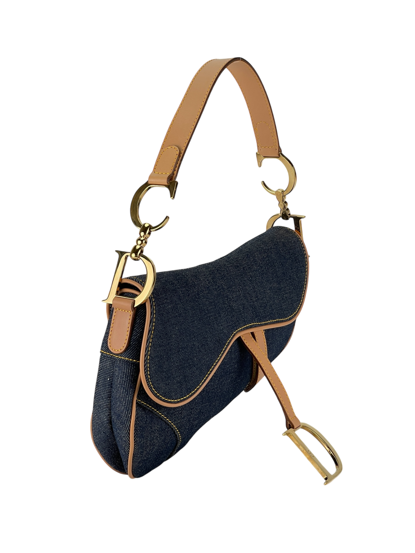 DIOR - 2000 Blue Denim Saddle Handbag