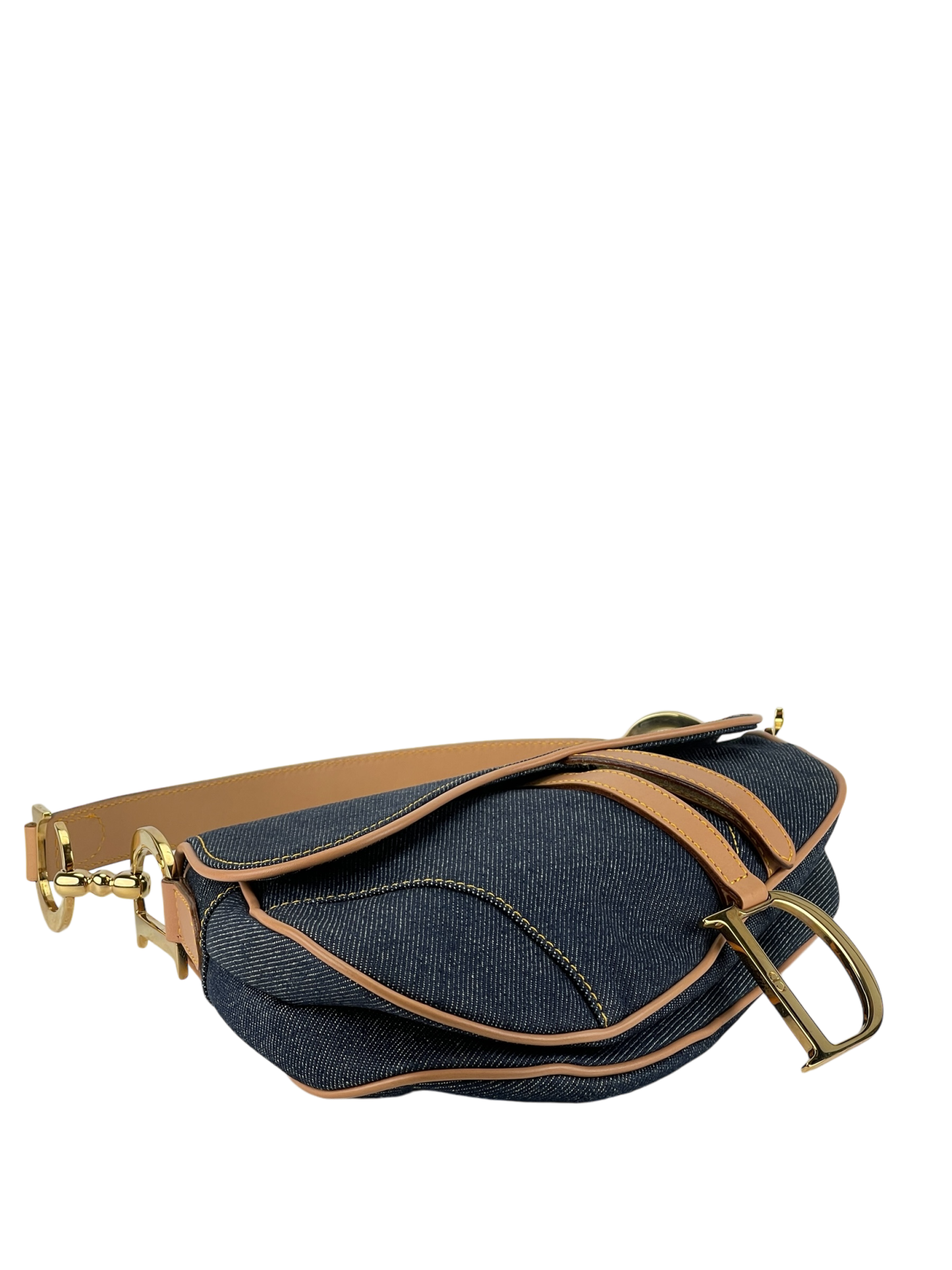 DIOR - 2000 Blue Denim Saddle Handbag