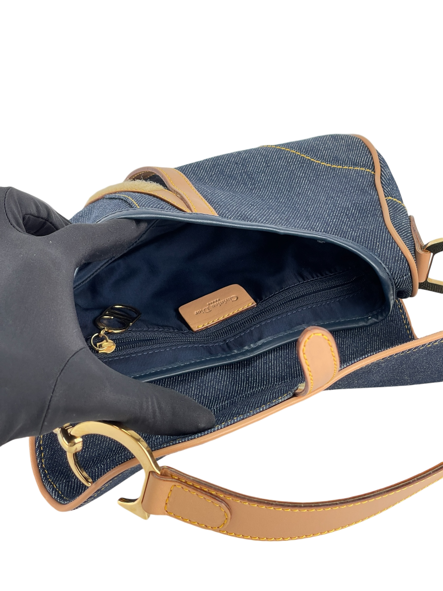 DIOR - 2000 Blue Denim Saddle Handbag