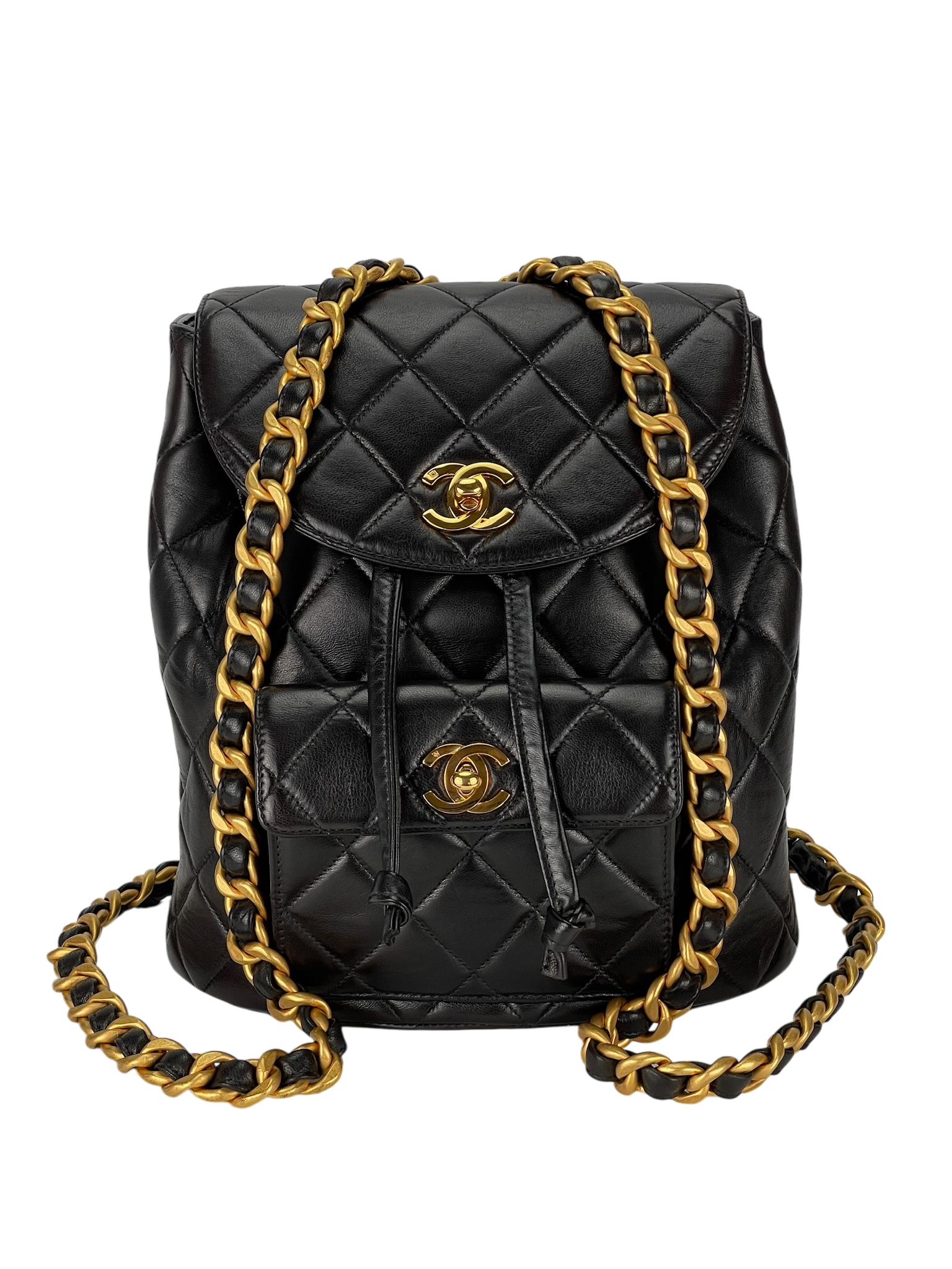 CHANEL - Black Lambskin Duma Backpack