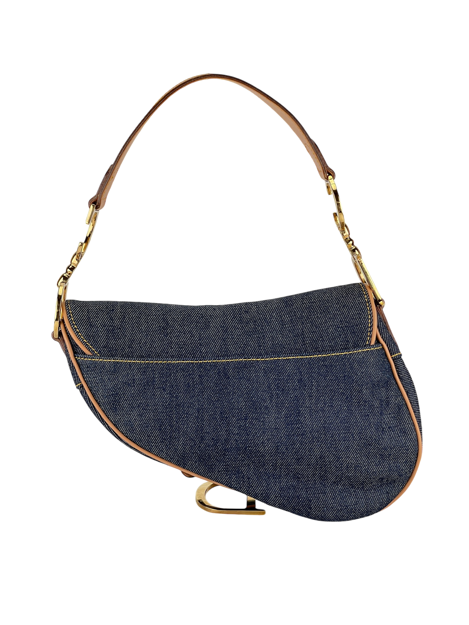 DIOR - 2000 Blue Denim Saddle Handbag