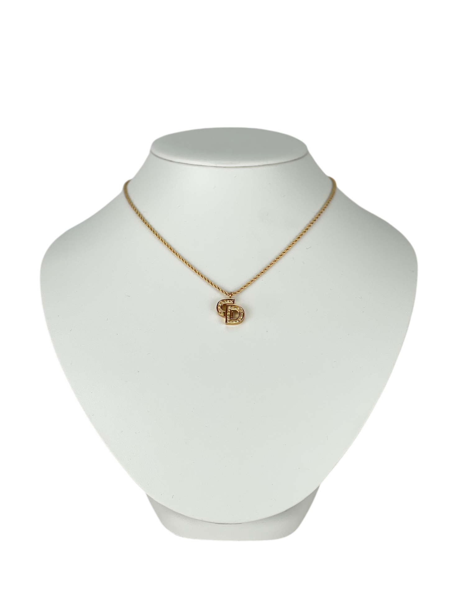 DIOR - Gold Circle logo Necklace