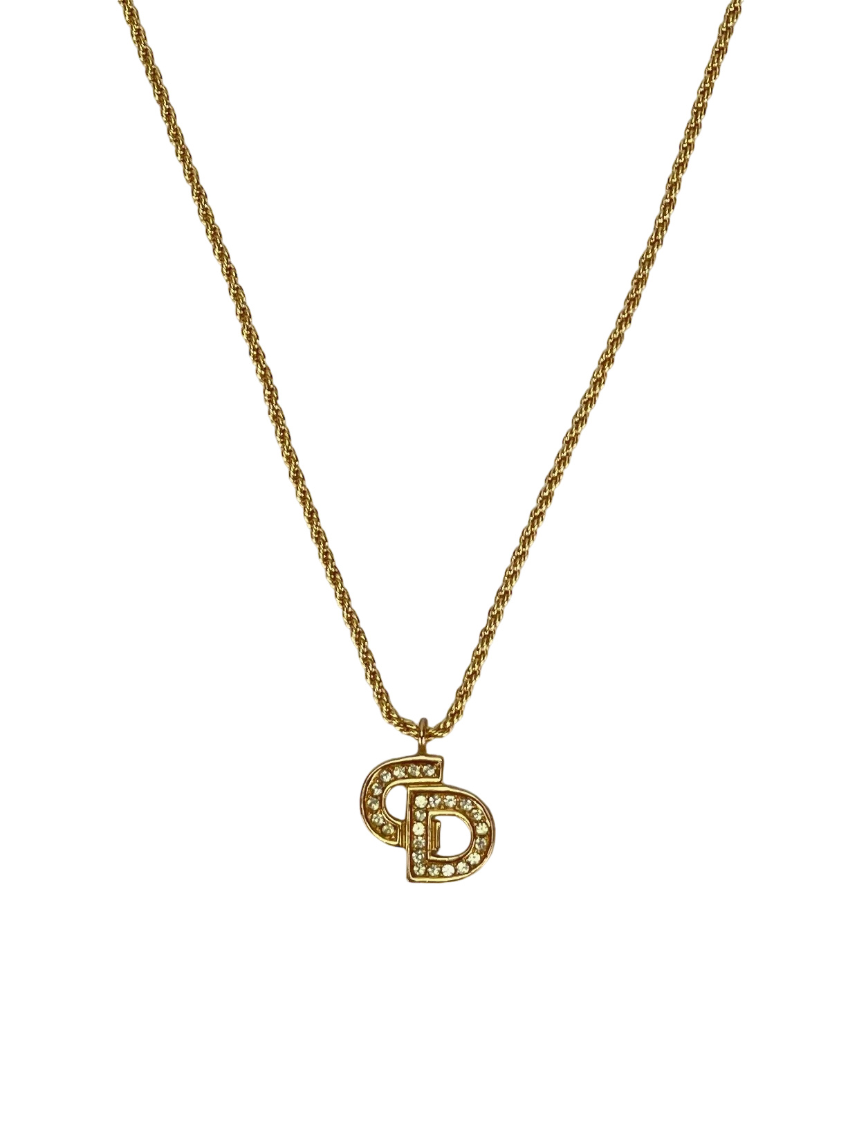 DIOR - Gold Circle logo Necklace