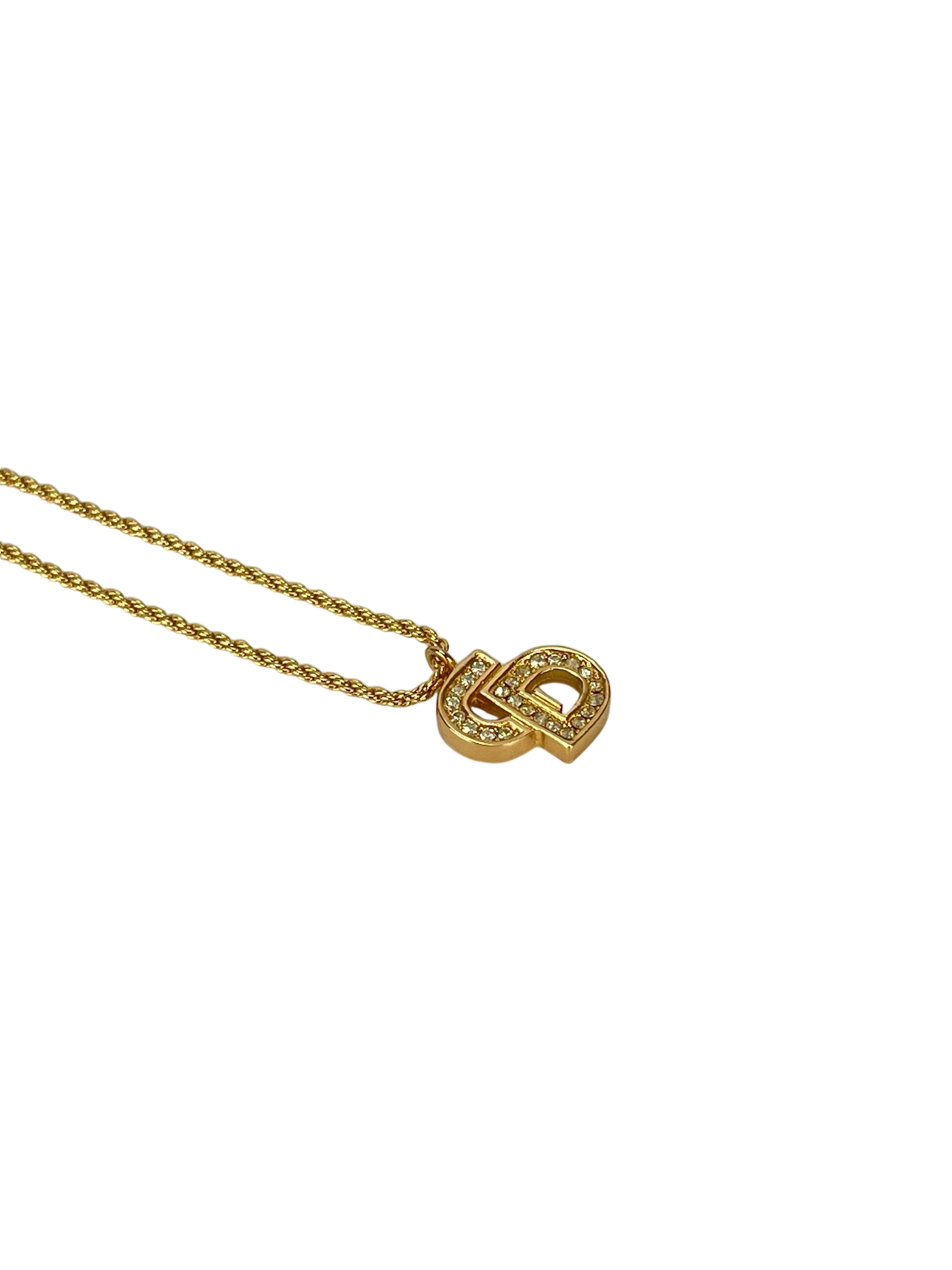DIOR - Gold Circle logo Necklace