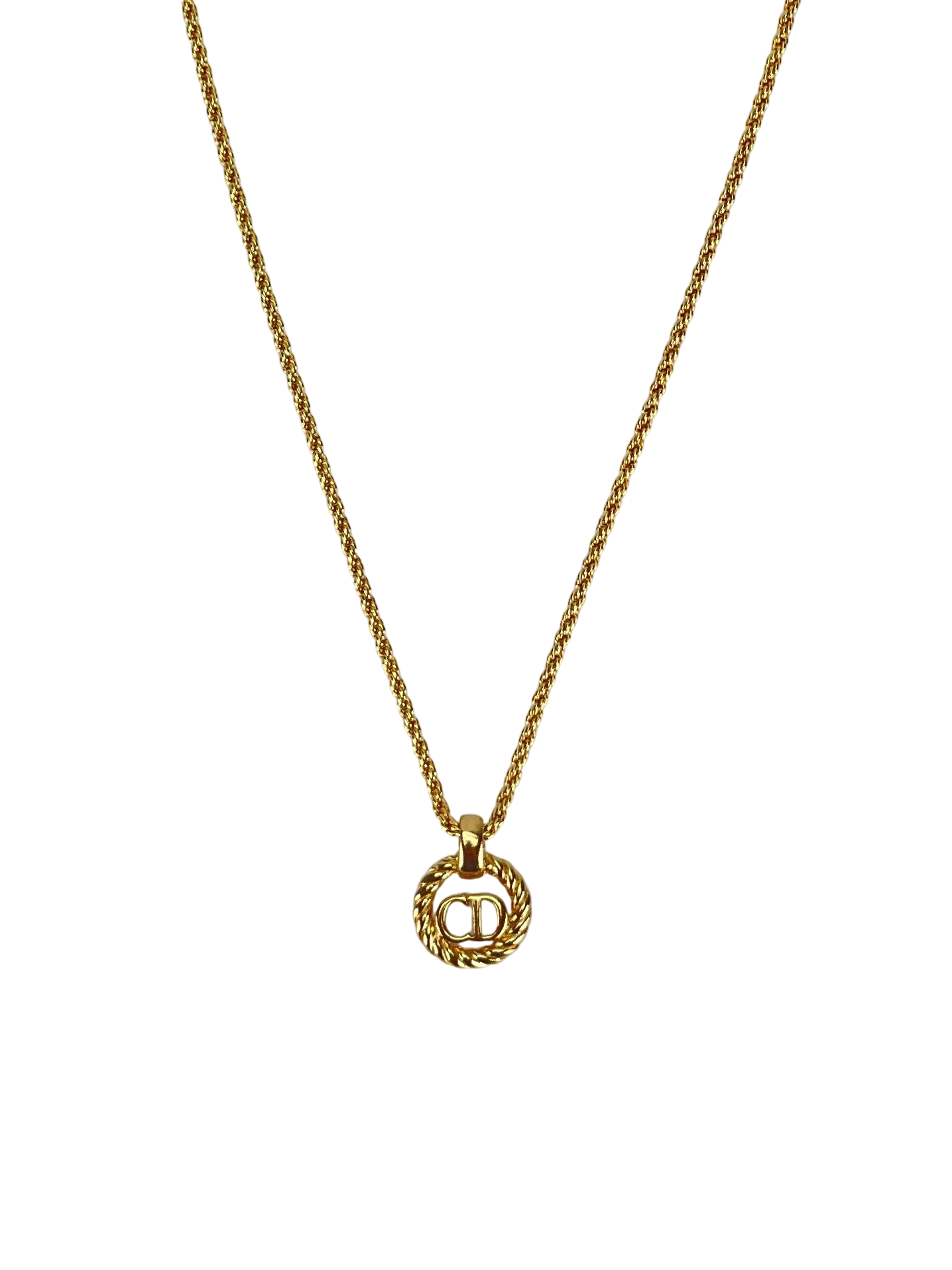 DIOR - CD logo Gold Vintage Necklace