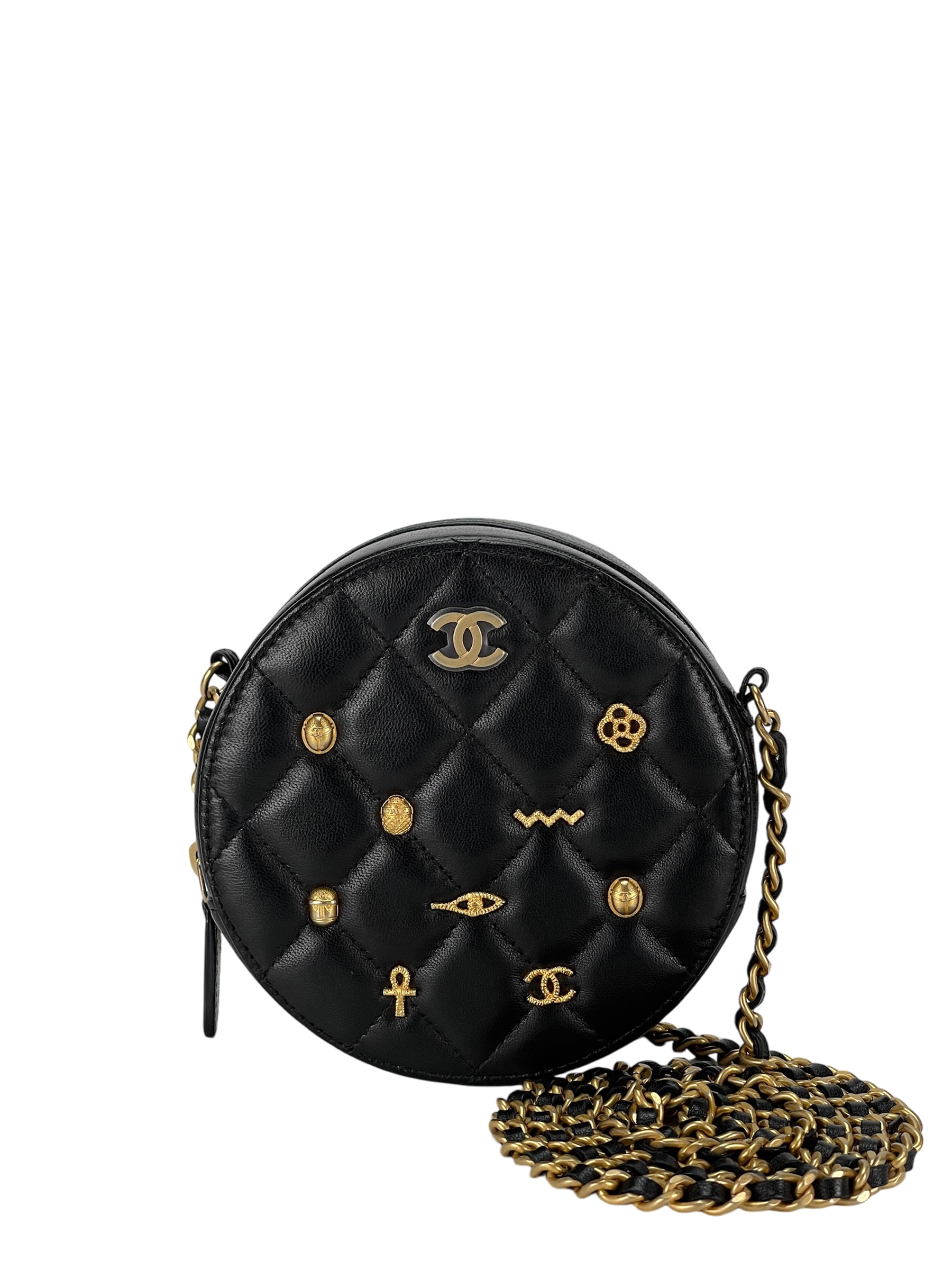 CHANEL - Lambskin Lucky Charms Round Clutch bag