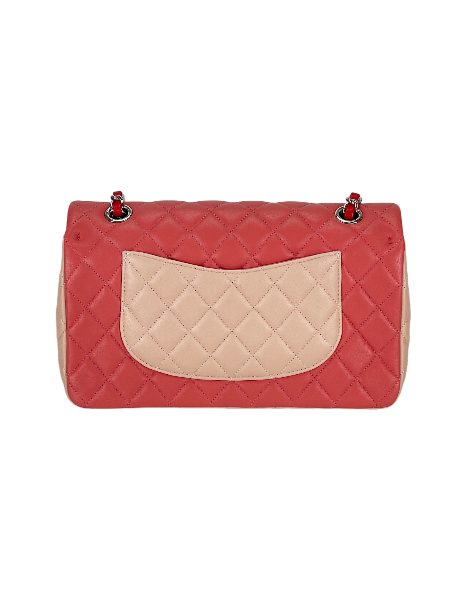 CHANEL - Timeless Pink Red Charms Tricolor Classic 25 Flap Bag