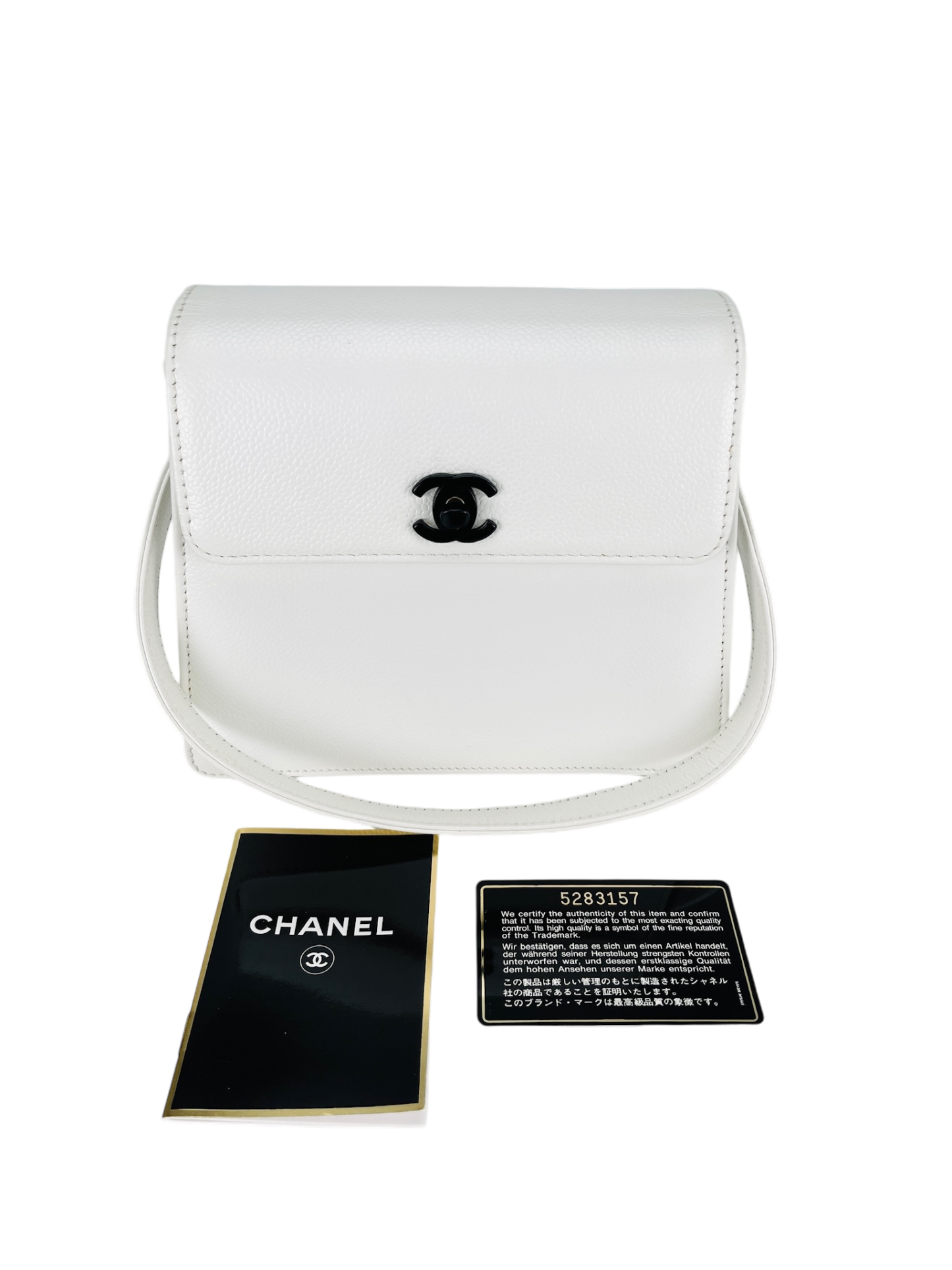 CHANEL - White Caviar Mini Satchel Shoulder Bag