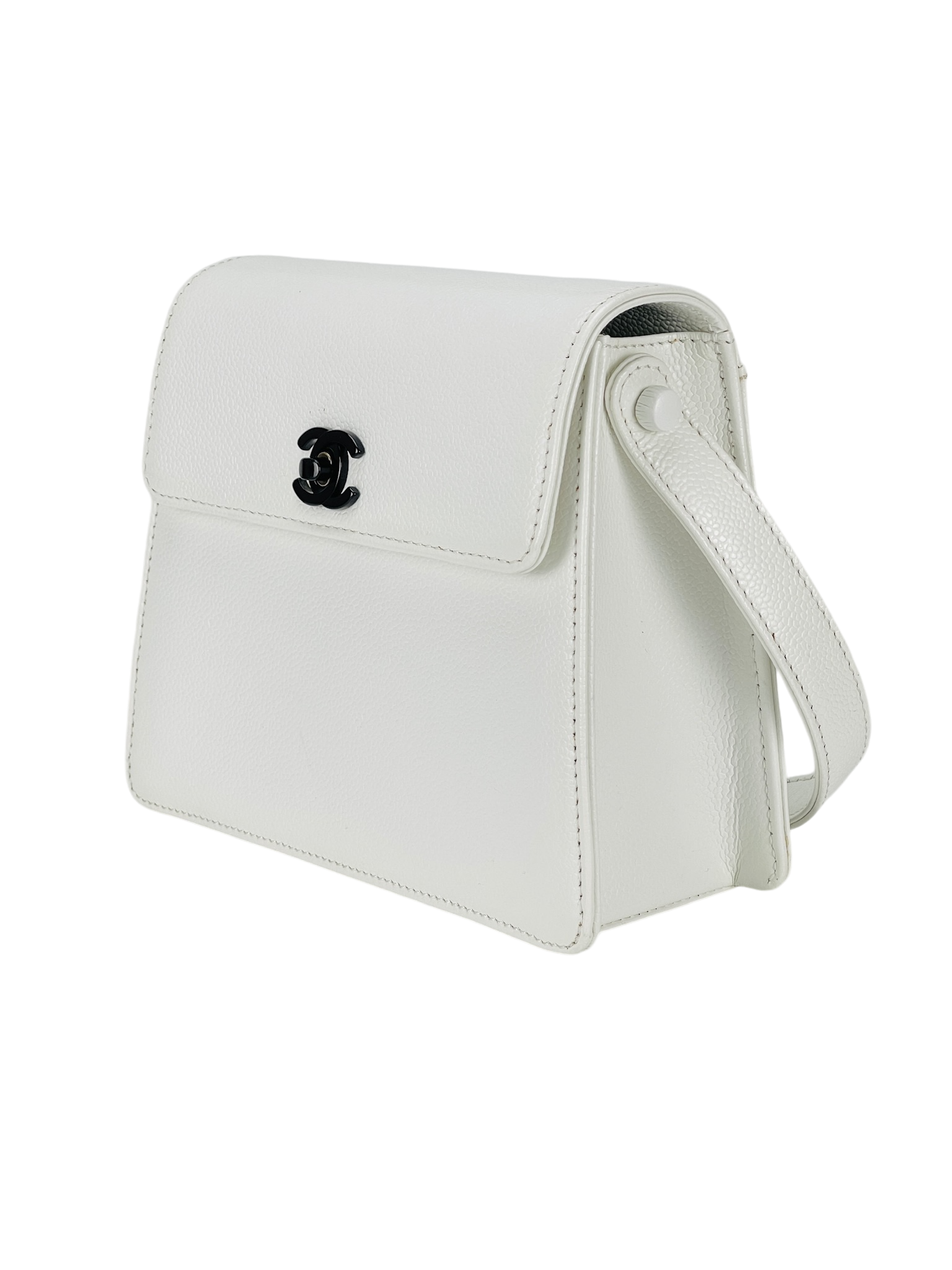 CHANEL - White Caviar Mini Satchel Shoulder Bag