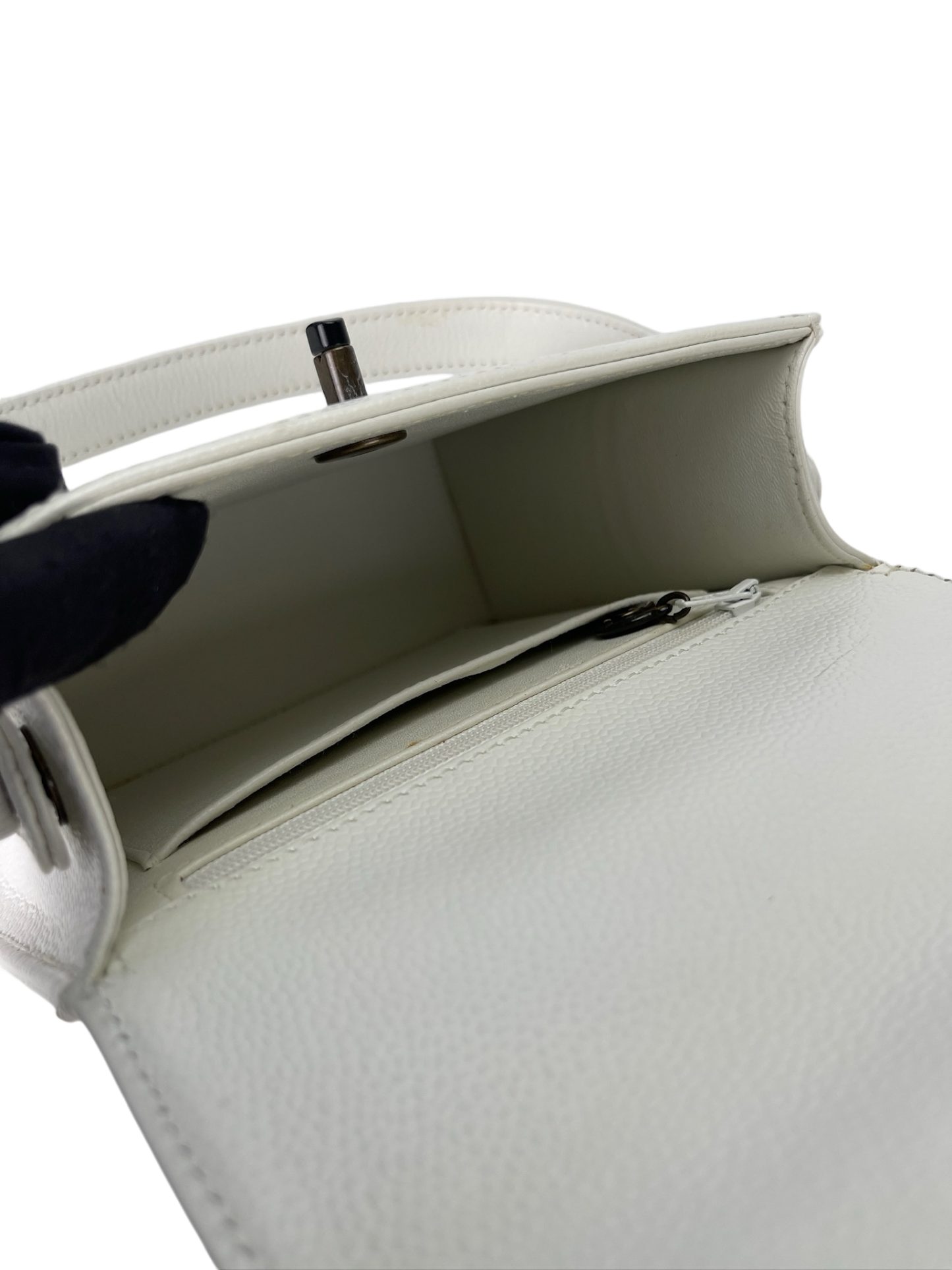 CHANEL - White Caviar Mini Satchel Shoulder Bag