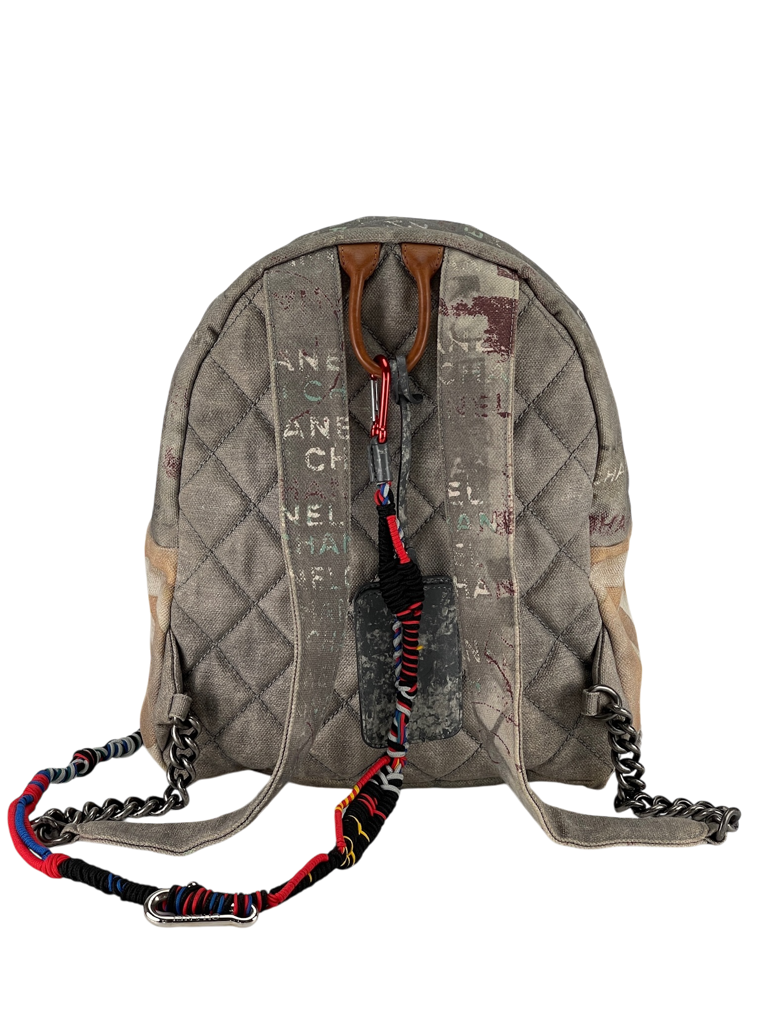 CHANEL - 2014 Runway Grey Graffiti Backpack Medium