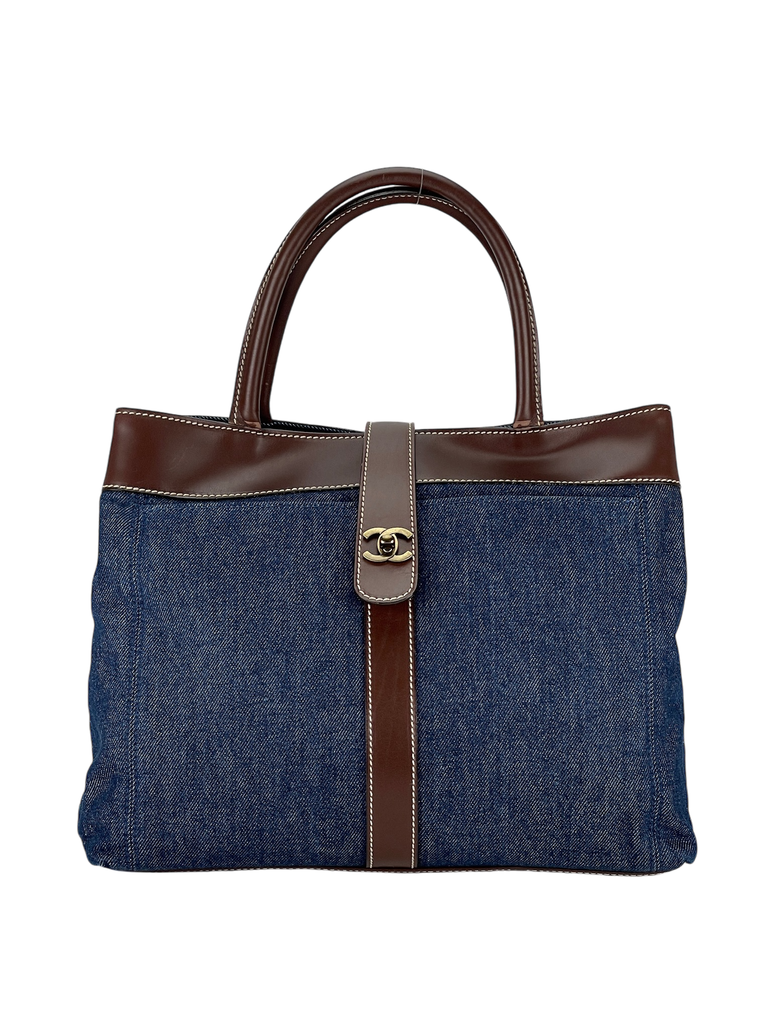 CHANEL - Denim Turn-Lock Tote Tote Bag