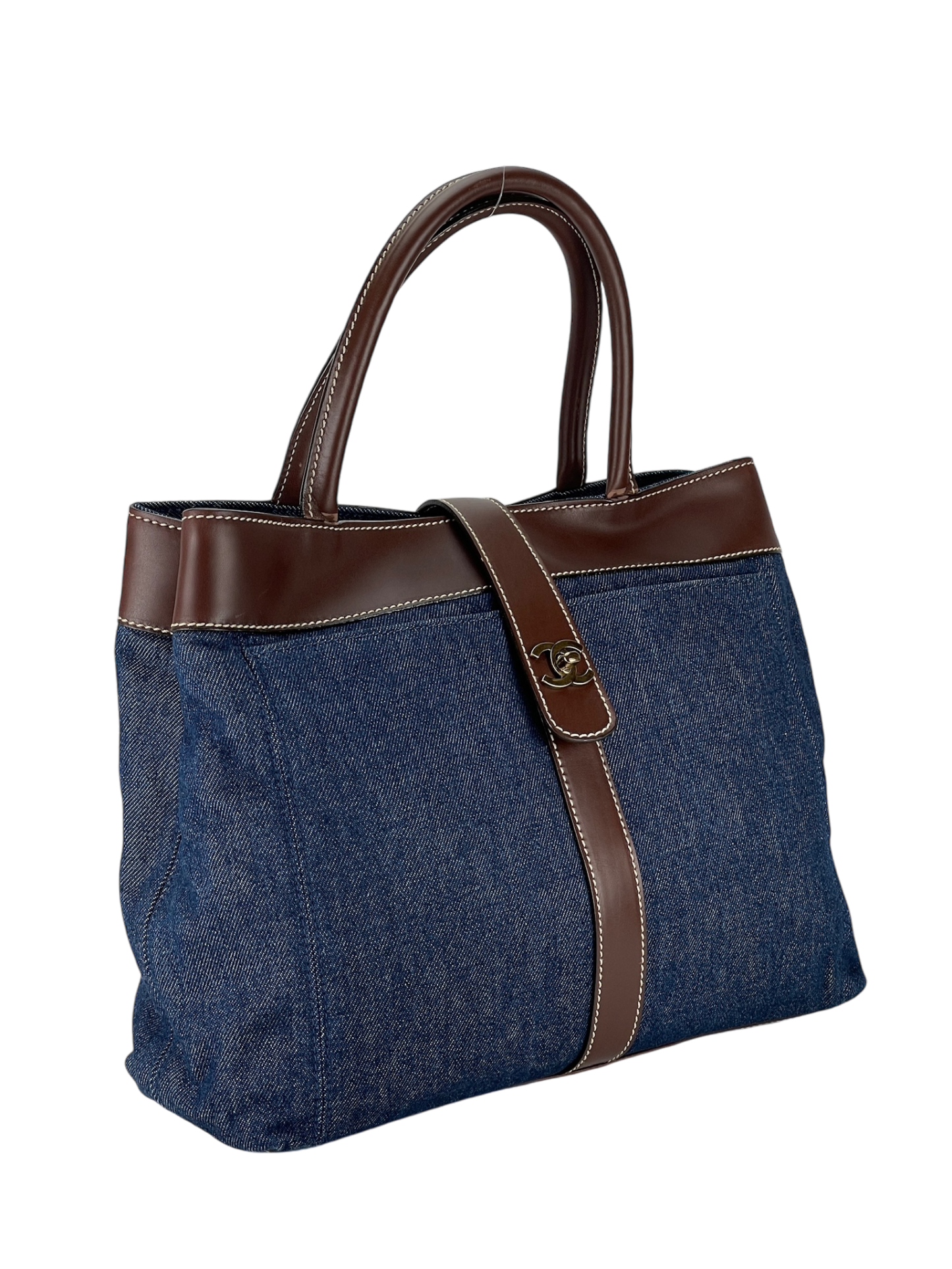 CHANEL - Denim Turn-Lock Tote Tote Bag