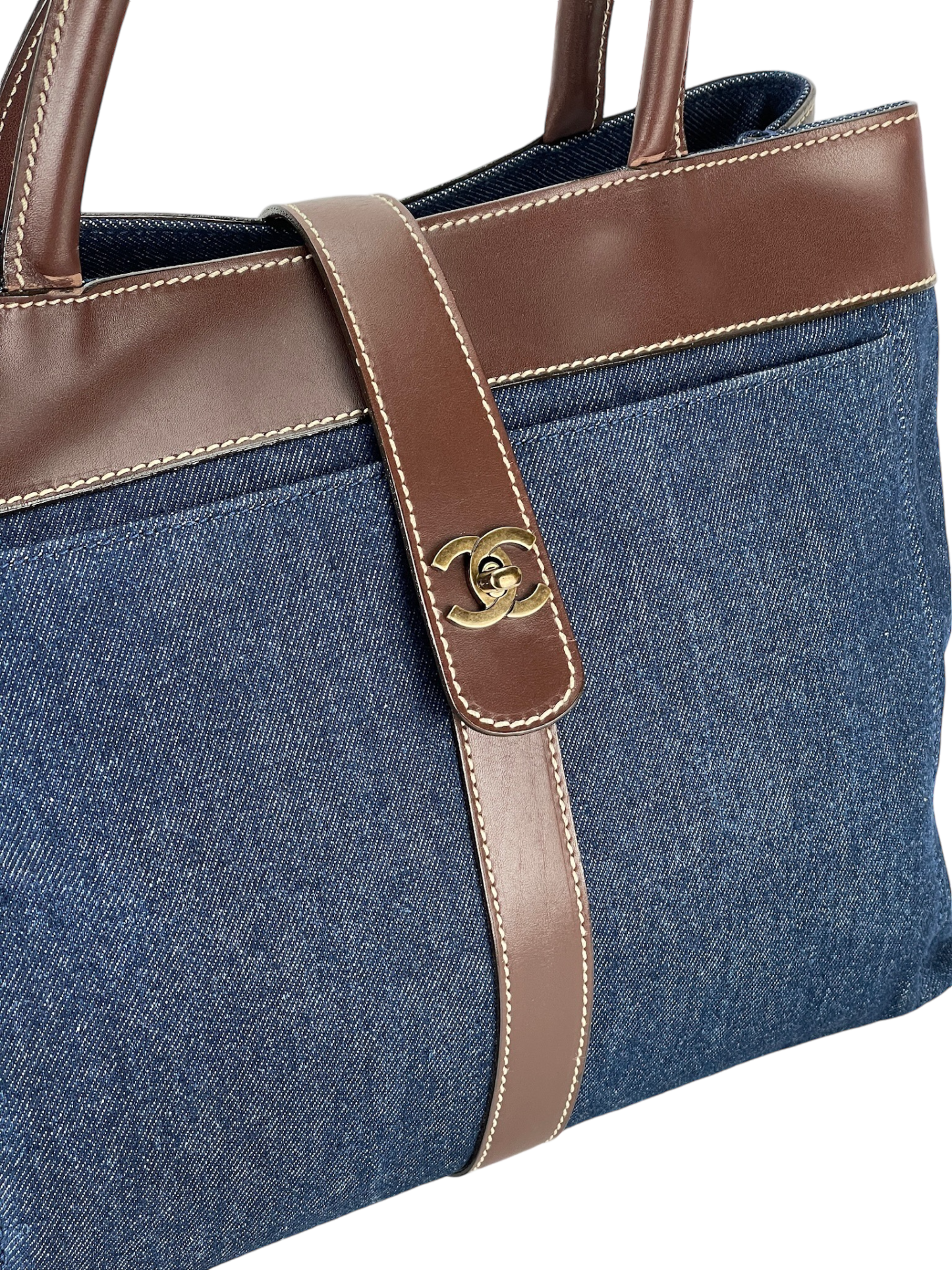 CHANEL - Denim Turn-Lock Tote Tote Bag