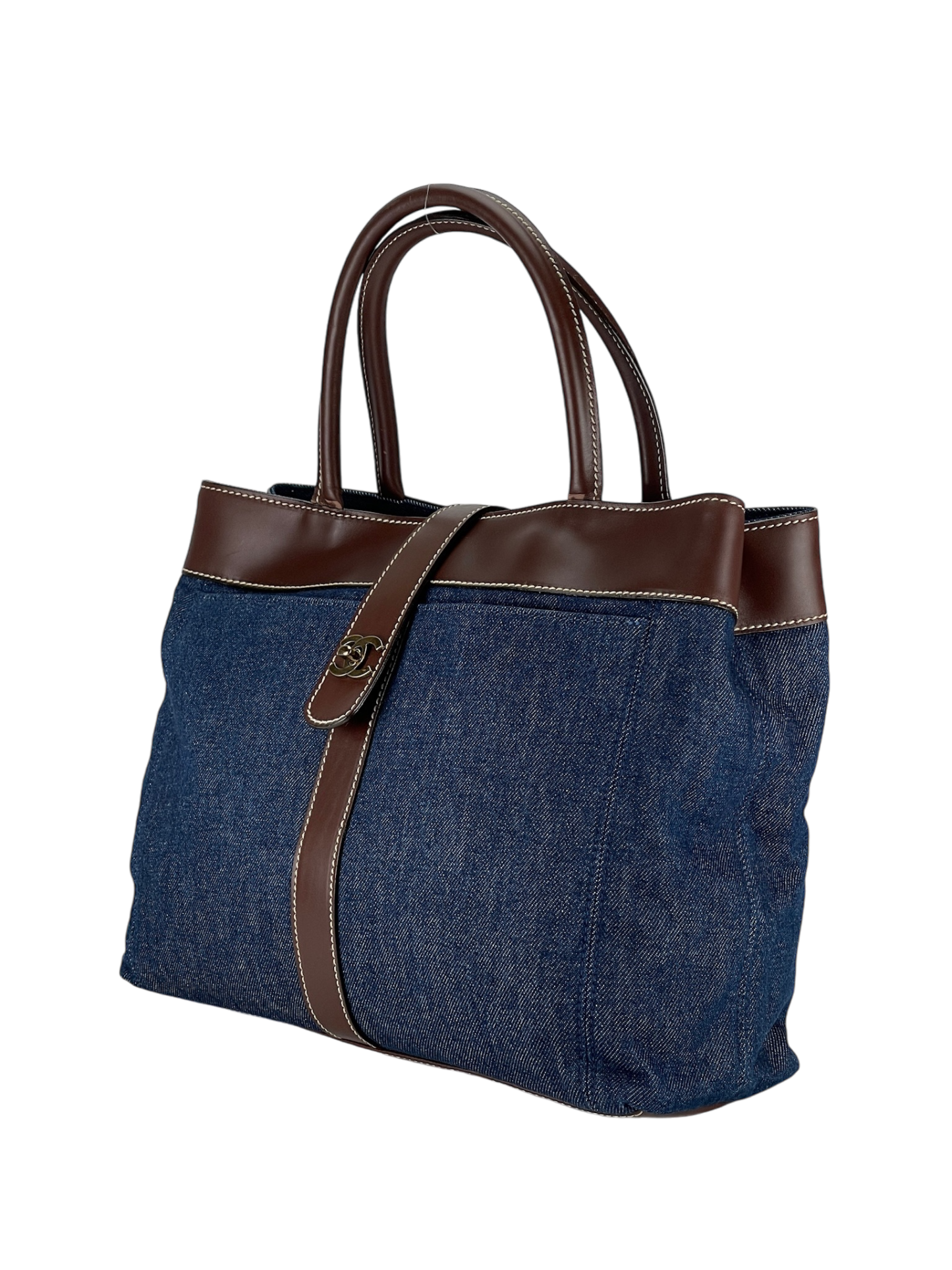 CHANEL - Denim Turn-Lock Tote Tote Bag
