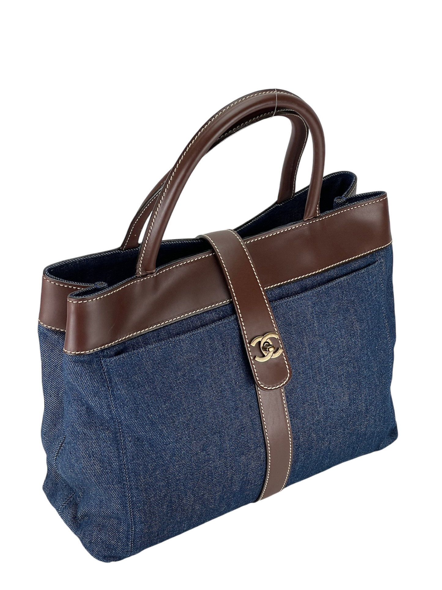 CHANEL - Denim Turn-Lock Tote Tote Bag