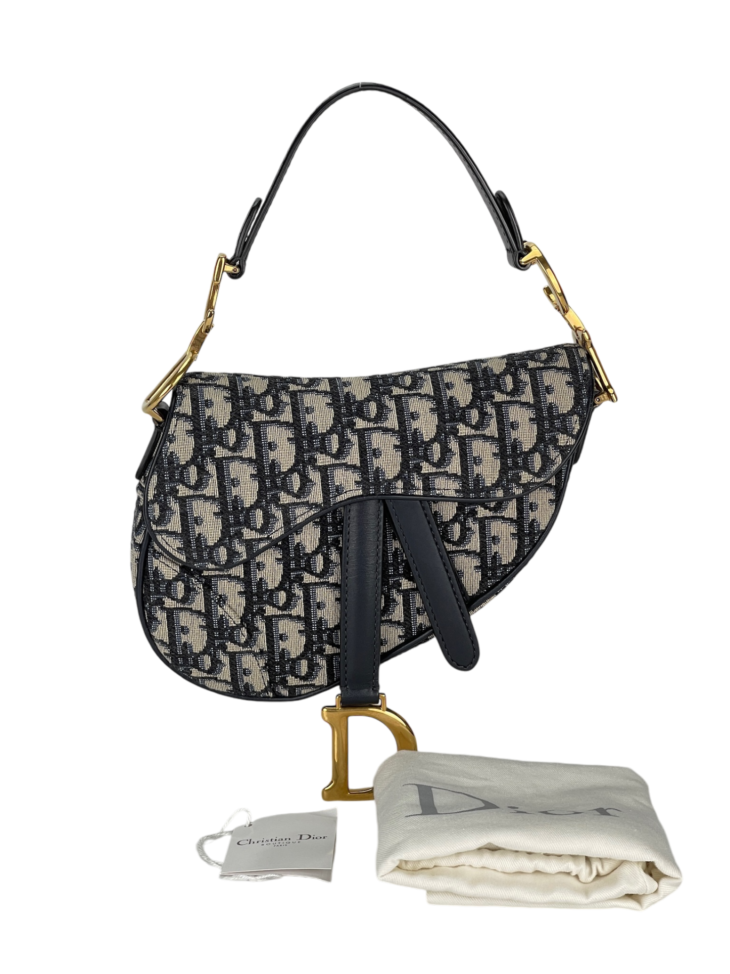 DIOR - 2018 Blue Trotter Saddle Handbag