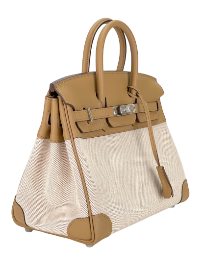 HERMES - Birkin 25 Toile H and Chai Swift Palladium Hardware