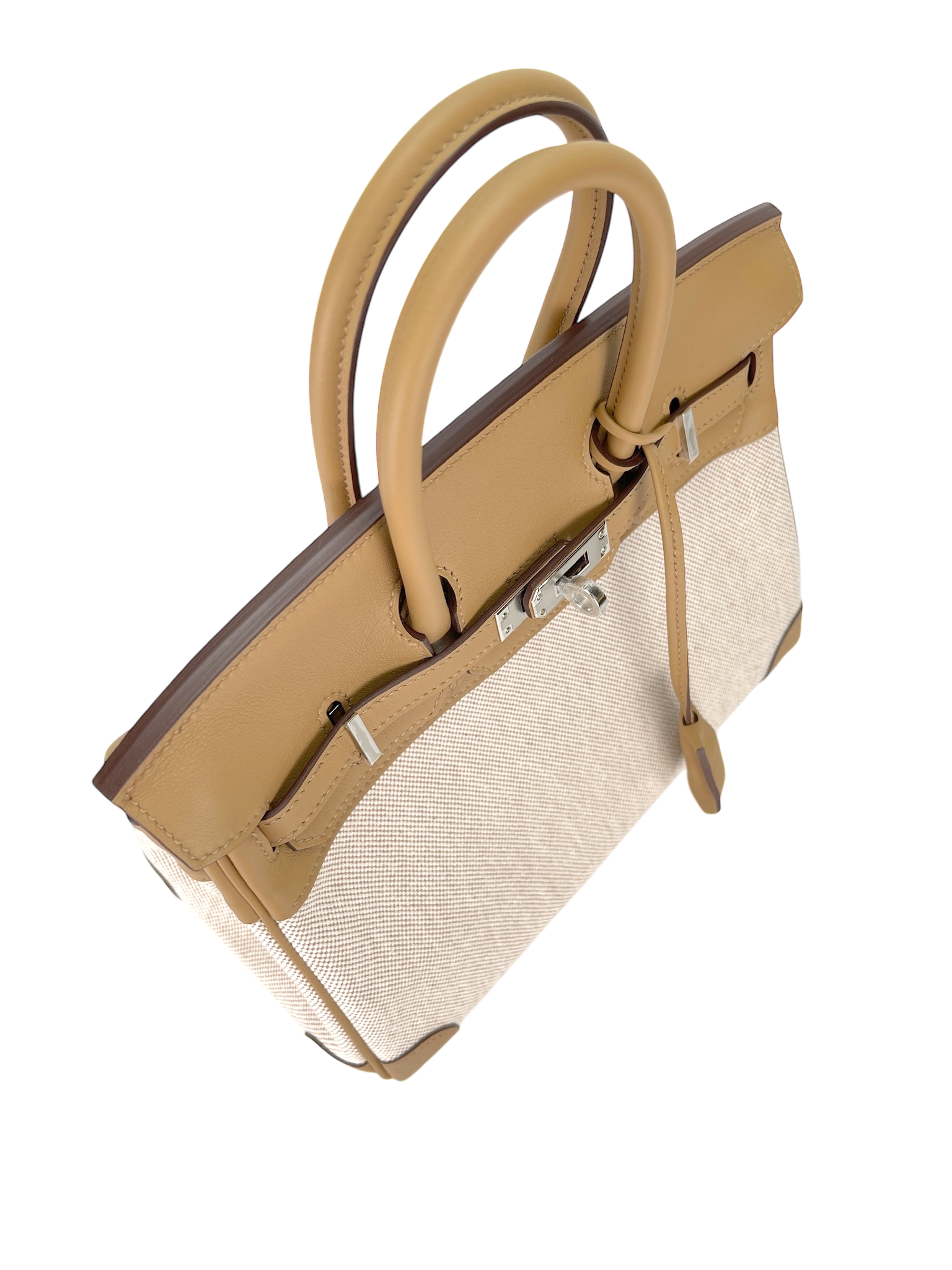 HERMES - Birkin 25 Toile H and Chai Swift Palladium Hardware