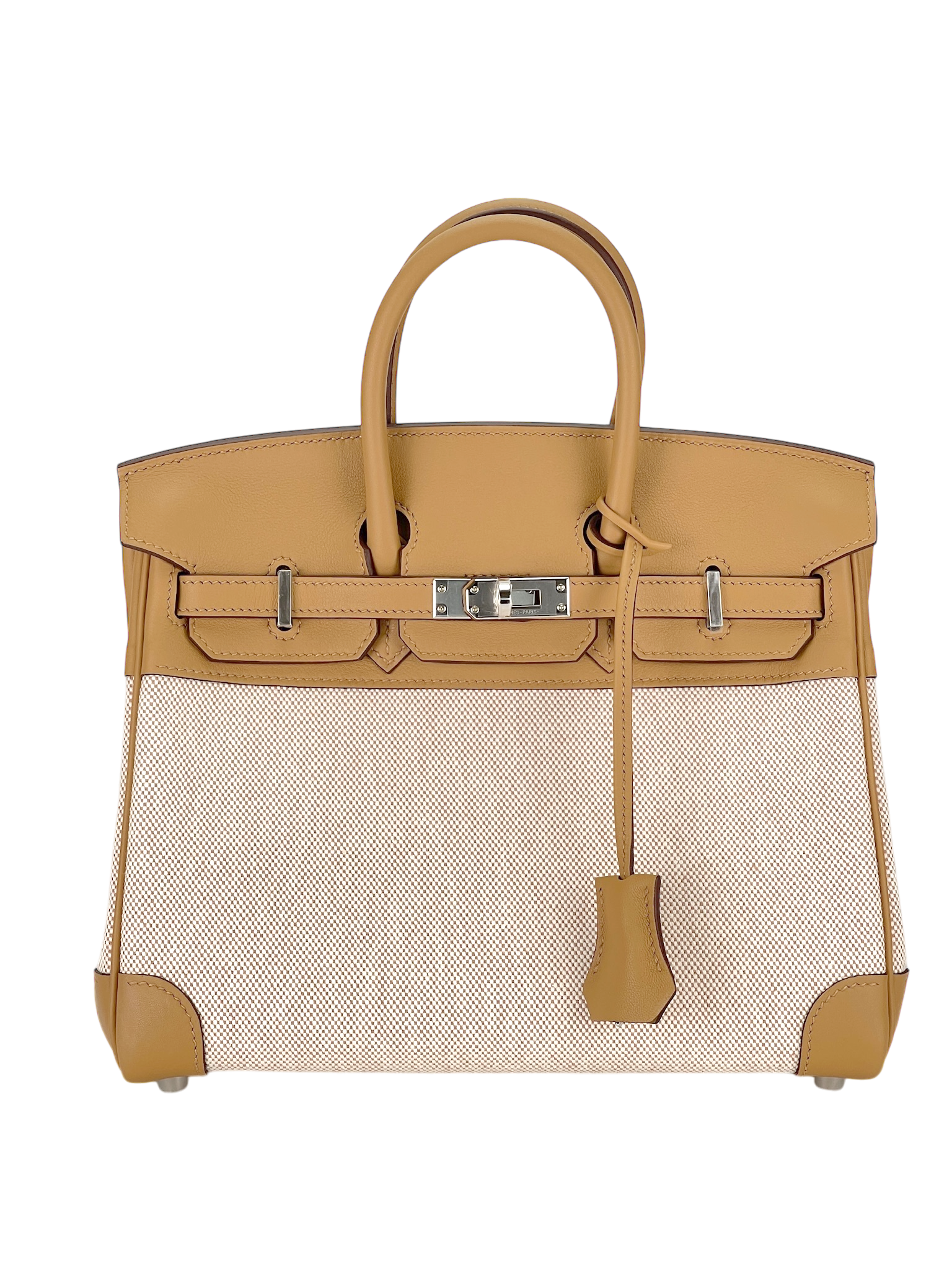 HERMES - Birkin 25 Toile H and Chai Swift Palladium Hardware
