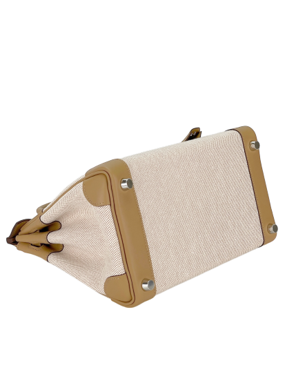HERMES - Birkin 25 Toile H and Chai Swift Palladium Hardware