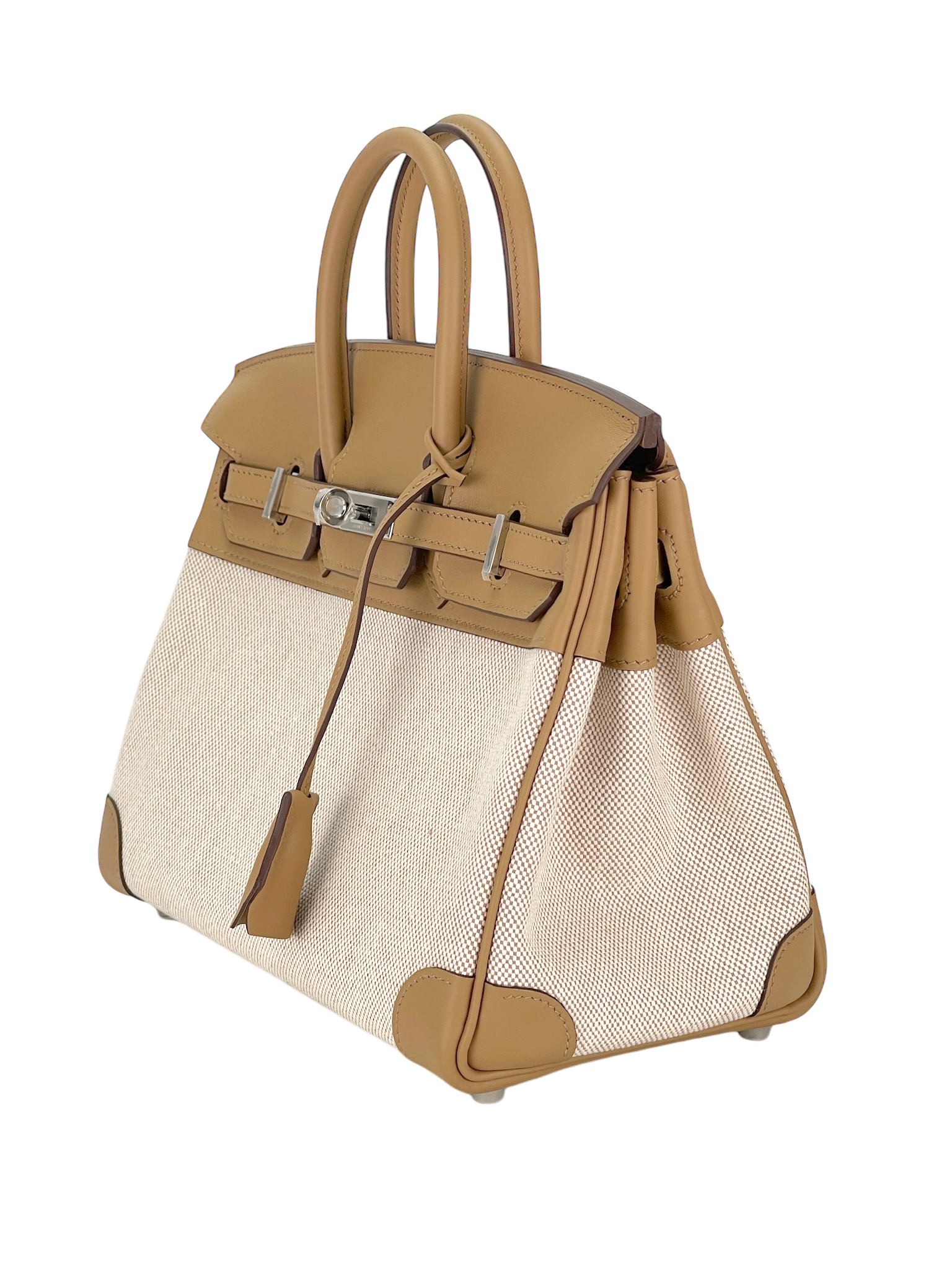HERMES - Birkin 25 Toile H and Chai Swift Palladium Hardware