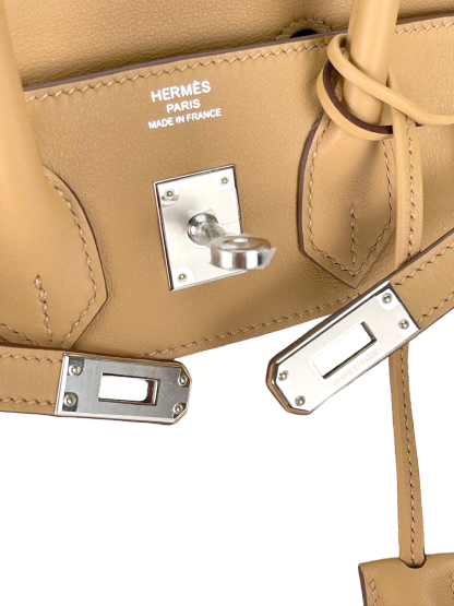 HERMES - Birkin 25 Toile H and Chai Swift Palladium Hardware