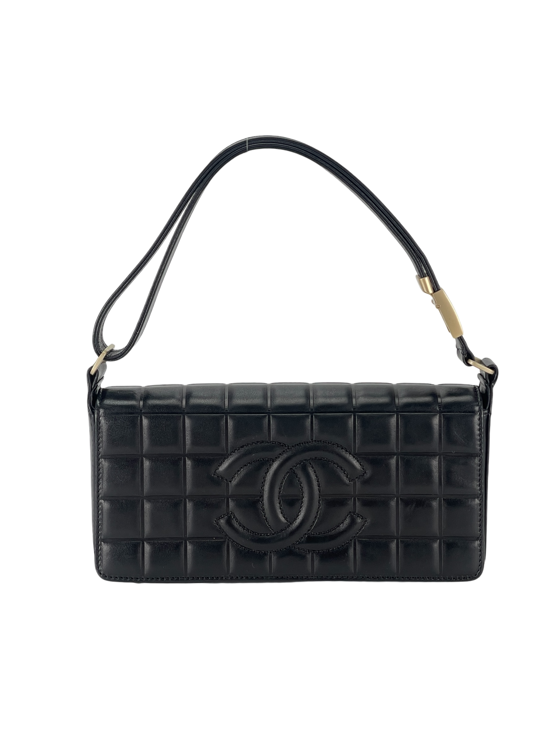 CHANEL - Black Chocolate Bar Flap Bag 