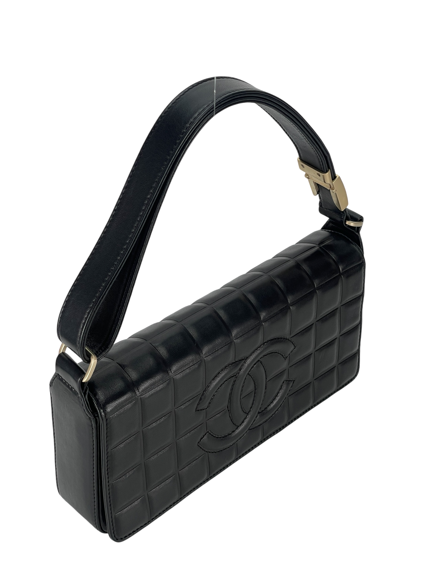 CHANEL - Black Chocolate Bar Flap Bag 