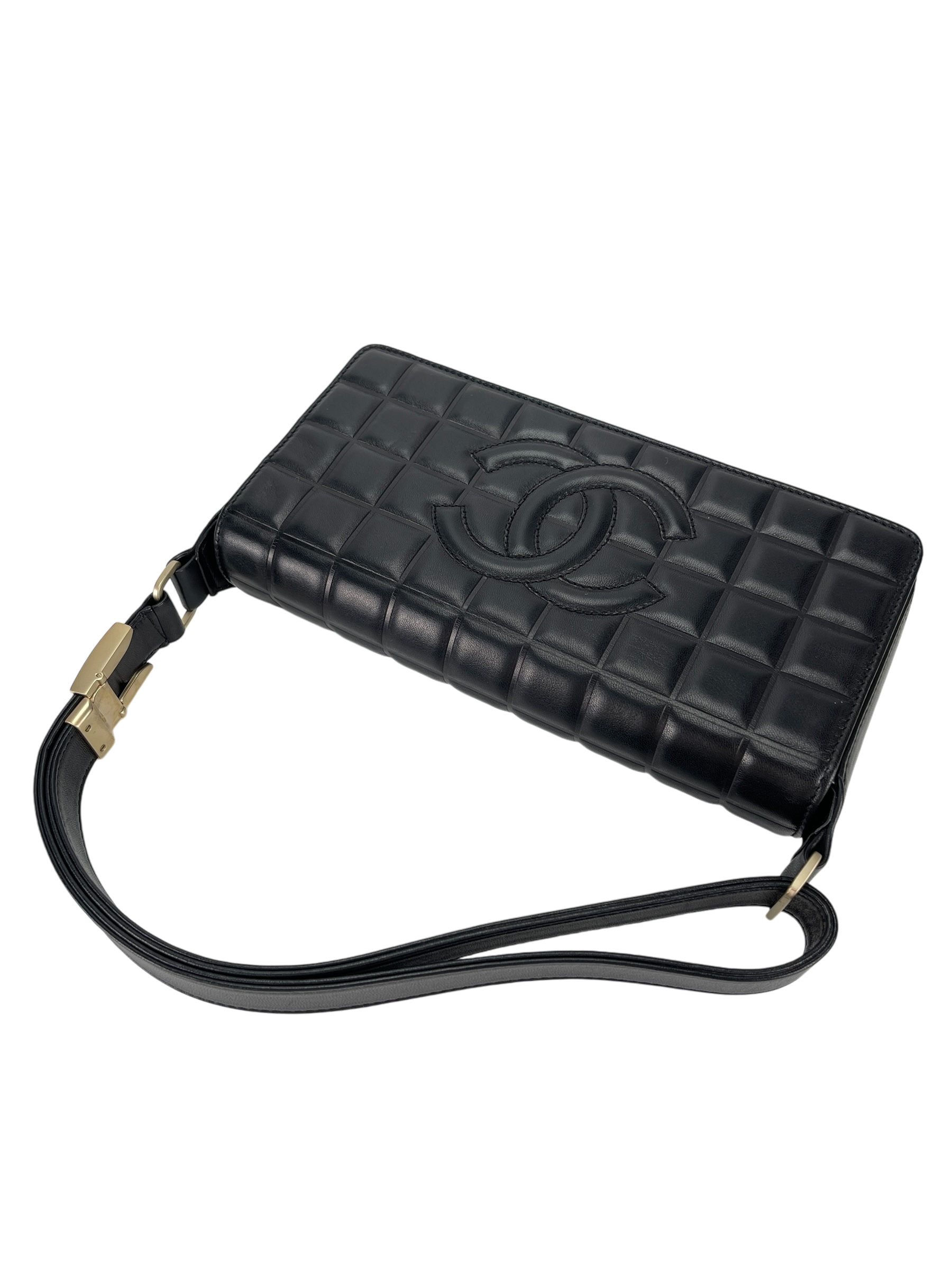CHANEL - Black Chocolate Bar Flap Bag 