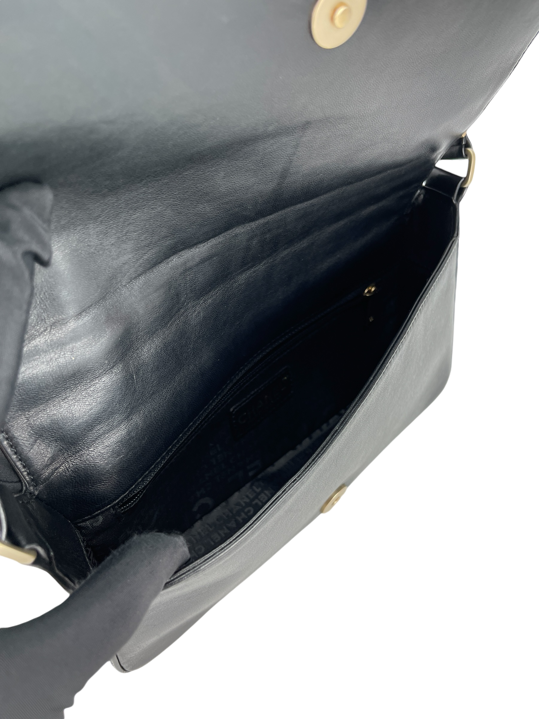 CHANEL - Black Chocolate Bar Flap Bag 