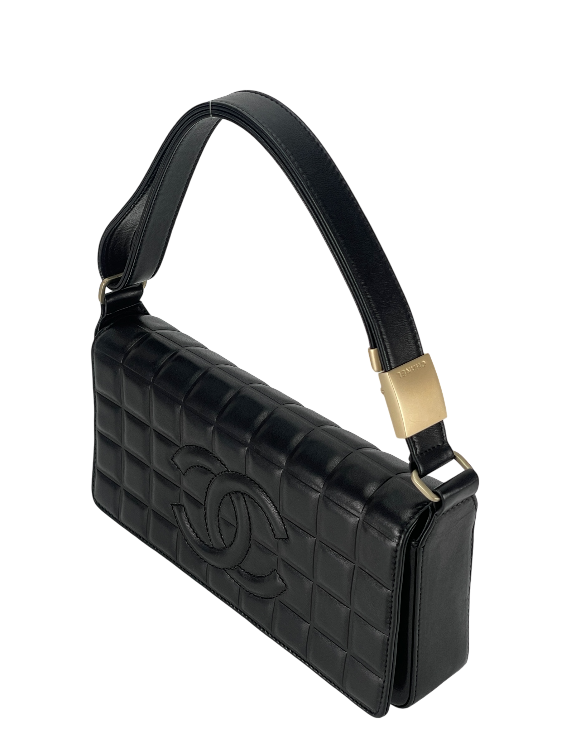 CHANEL - Black Chocolate Bar Flap Bag 