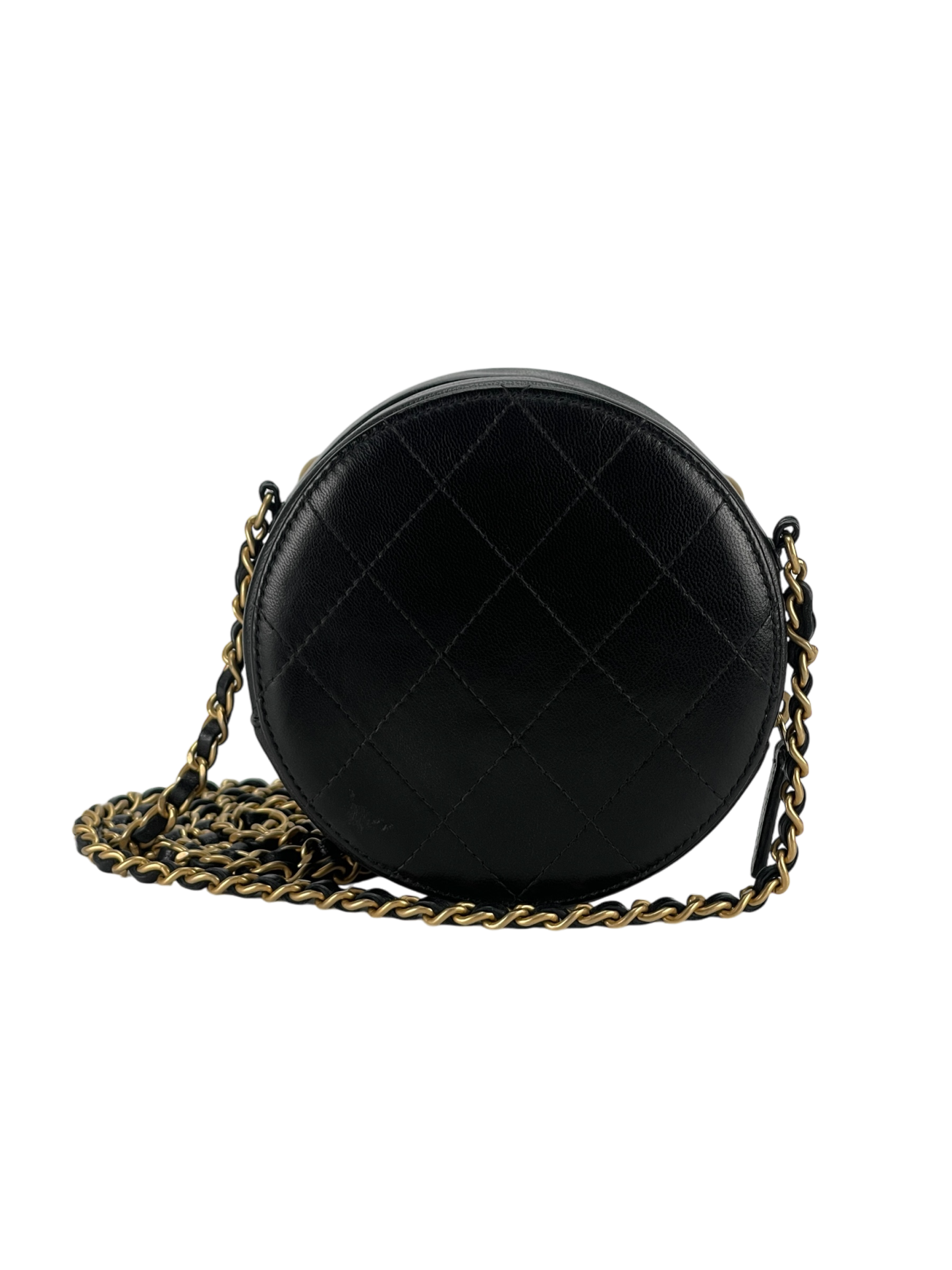 CHANEL - Pearl Round Black Mini Bag