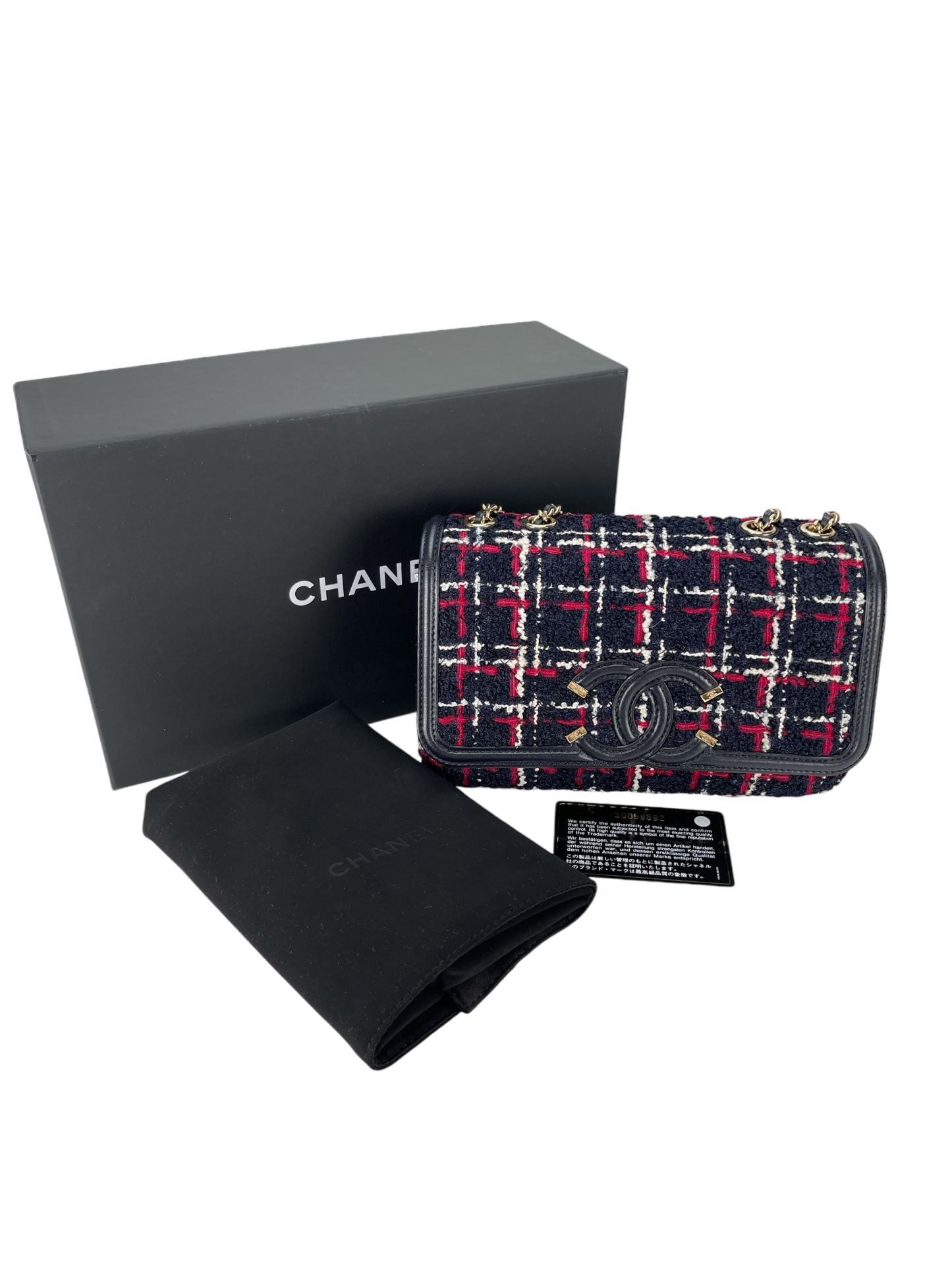 CHANEL - CC Filigree Tweed Crossbody Bag