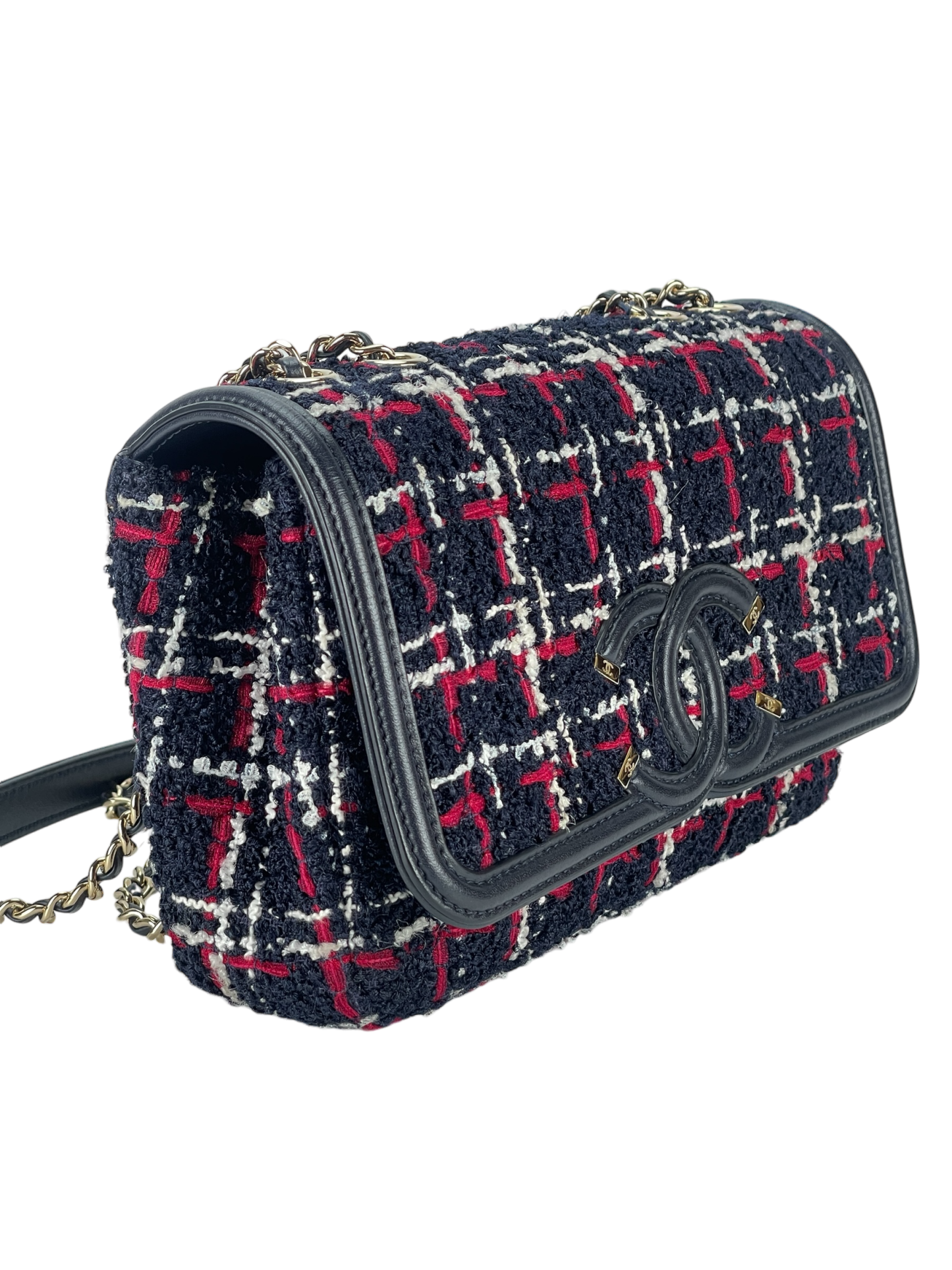 CHANEL - CC Filigree Tweed Crossbody Bag