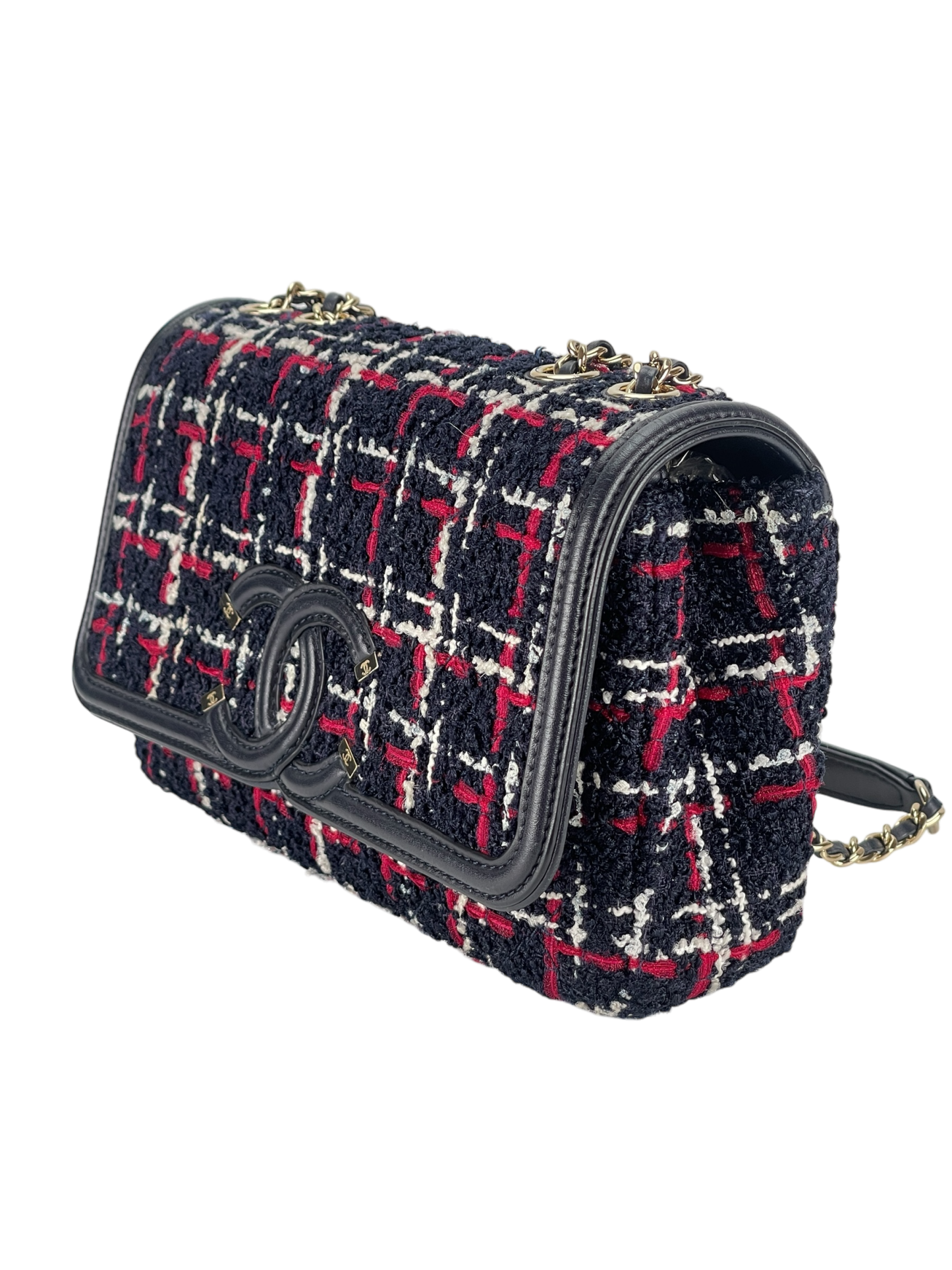 CHANEL - CC Filigree Tweed Crossbody Bag