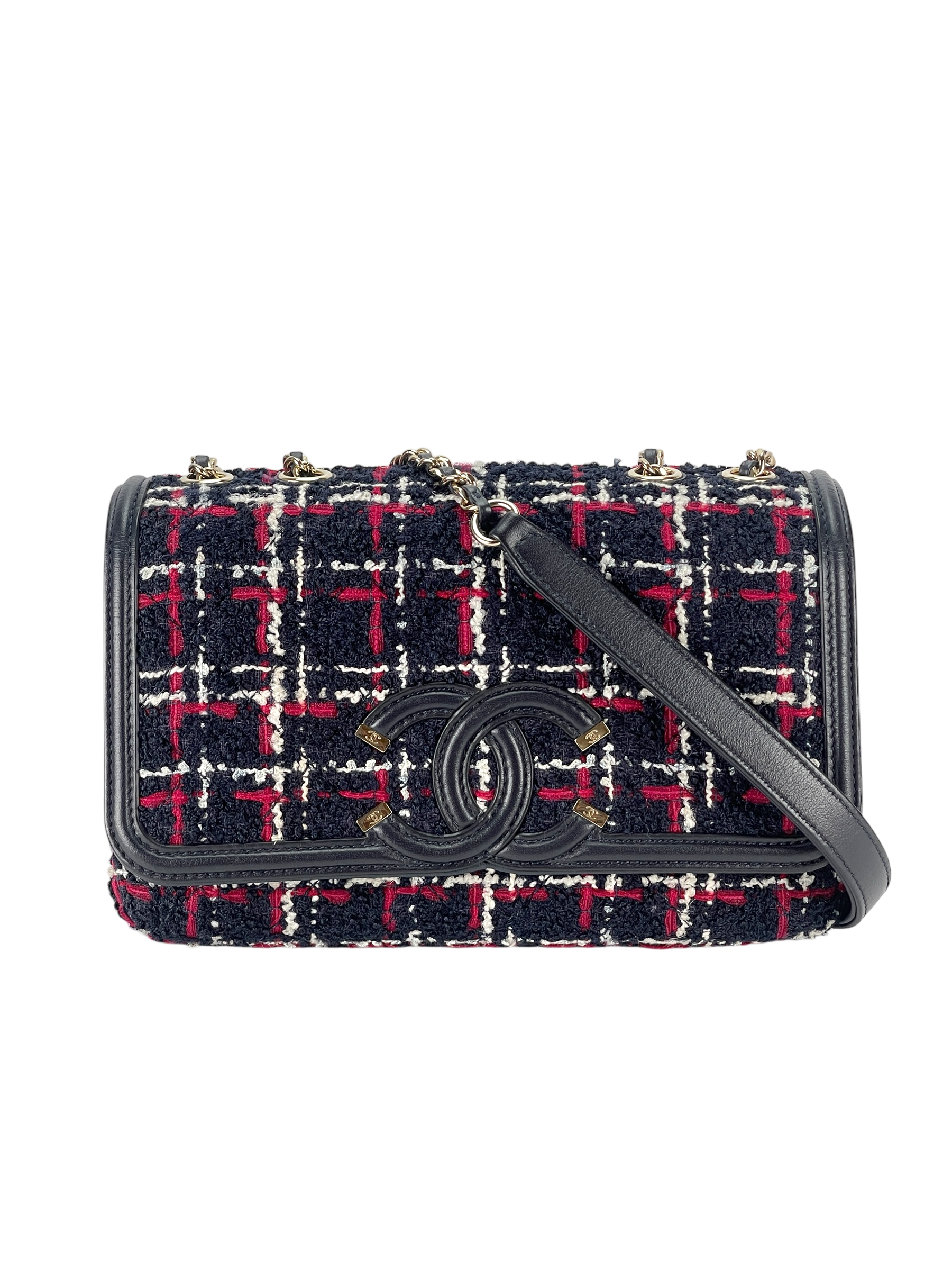 CHANEL - CC Filigree Tweed Crossbody Bag