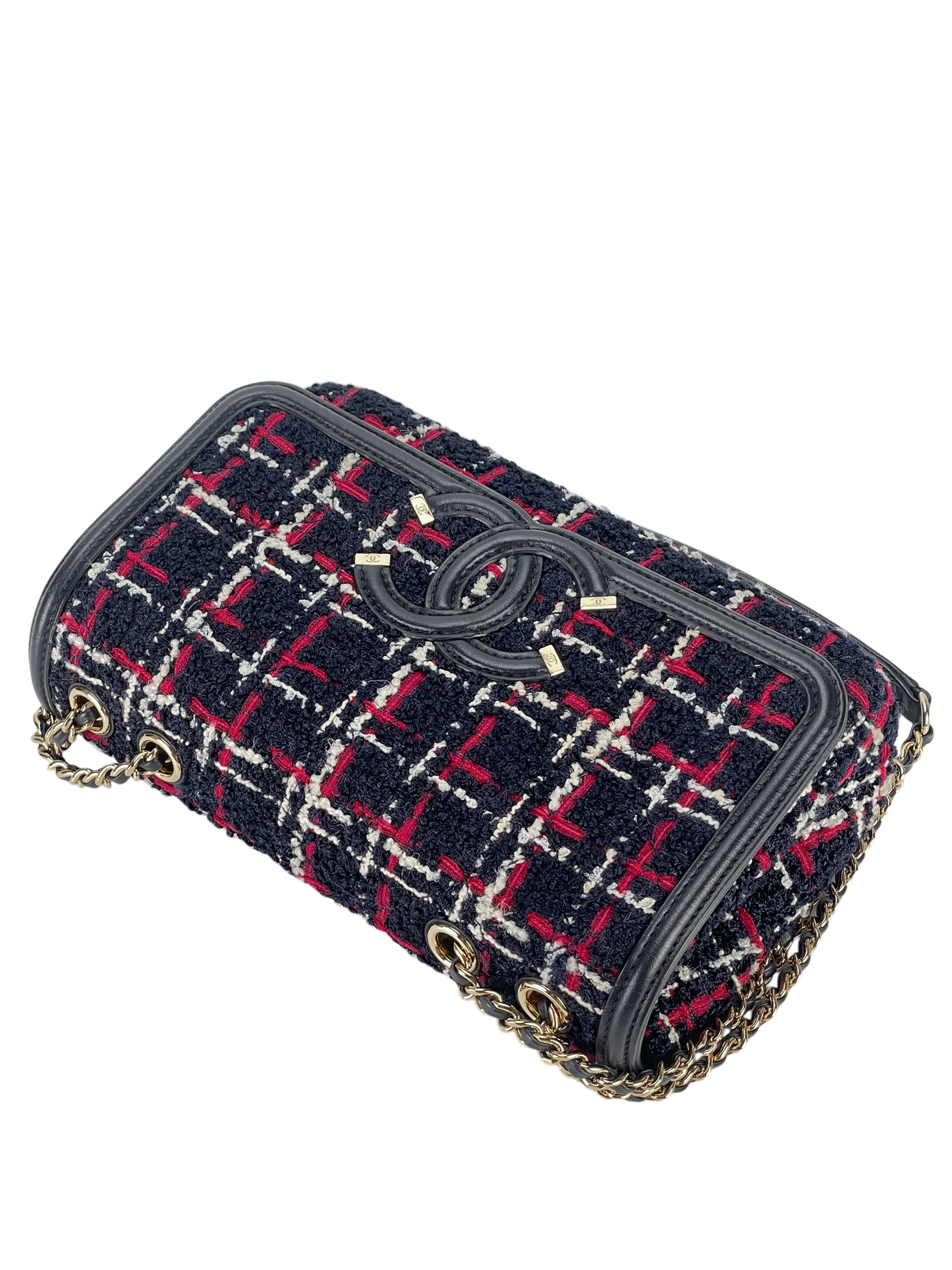 CHANEL - CC Filigree Tweed Crossbody Bag
