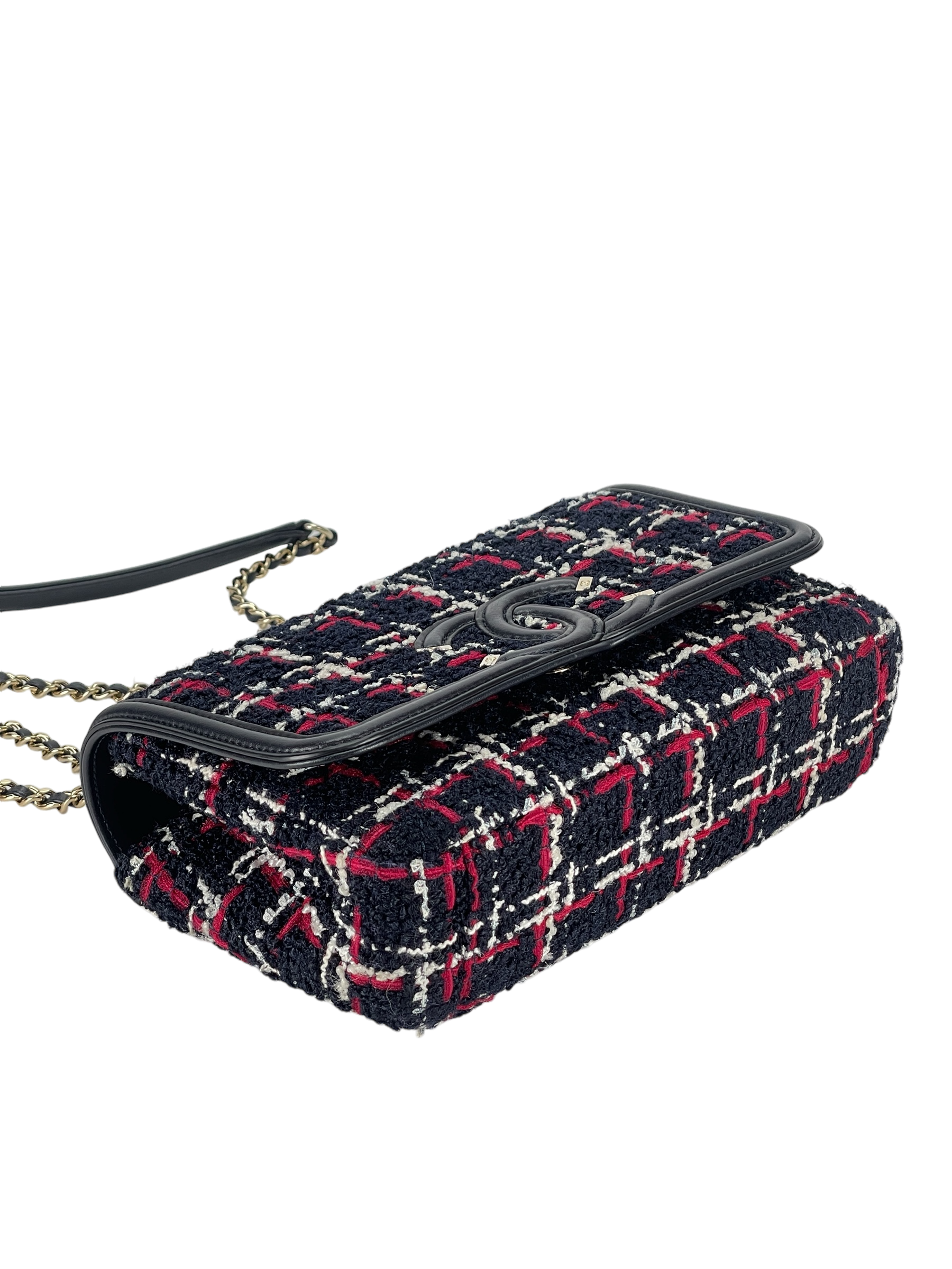 CHANEL - CC Filigree Tweed Crossbody Bag