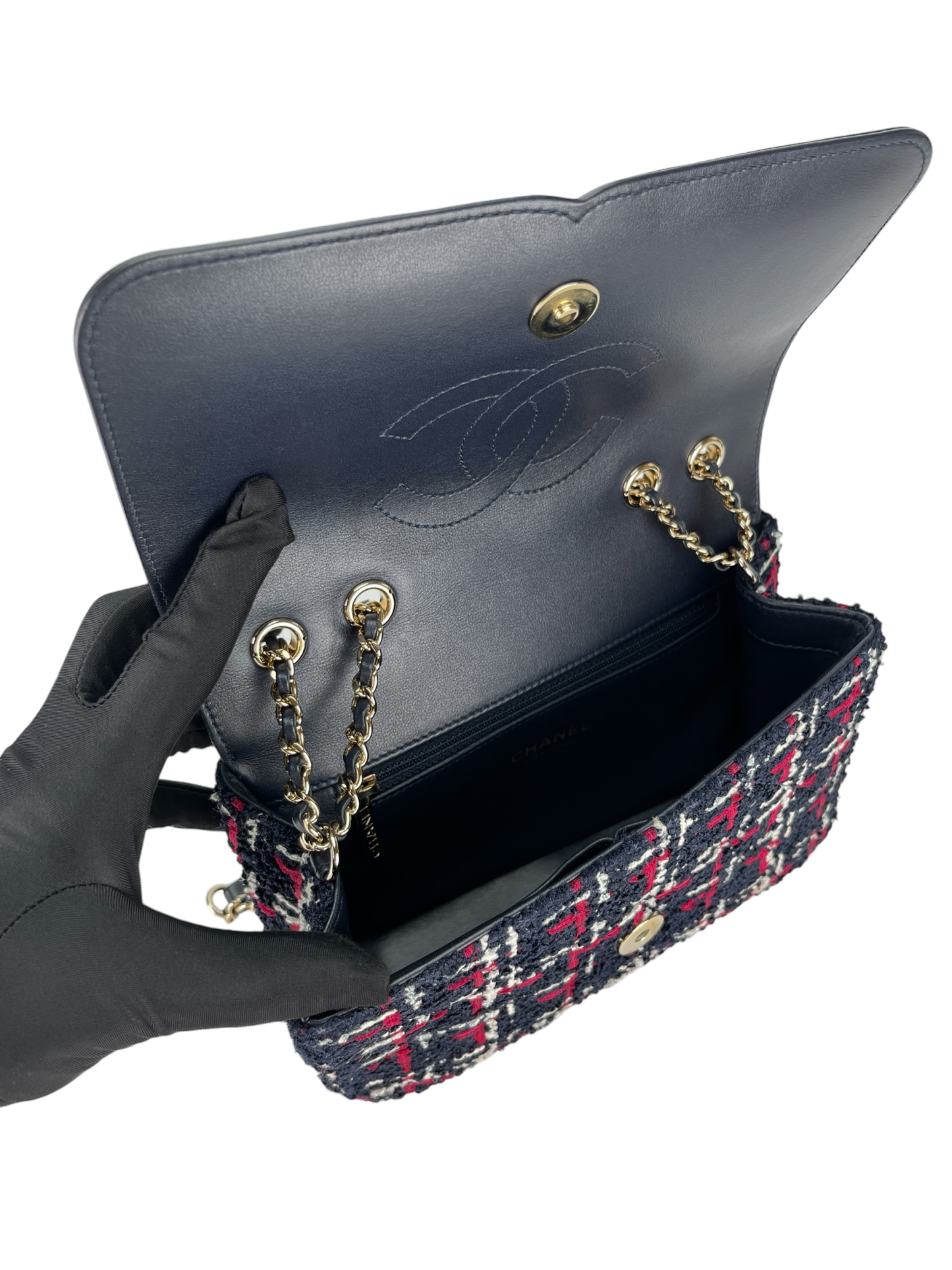 CHANEL - CC Filigree Tweed Crossbody Bag