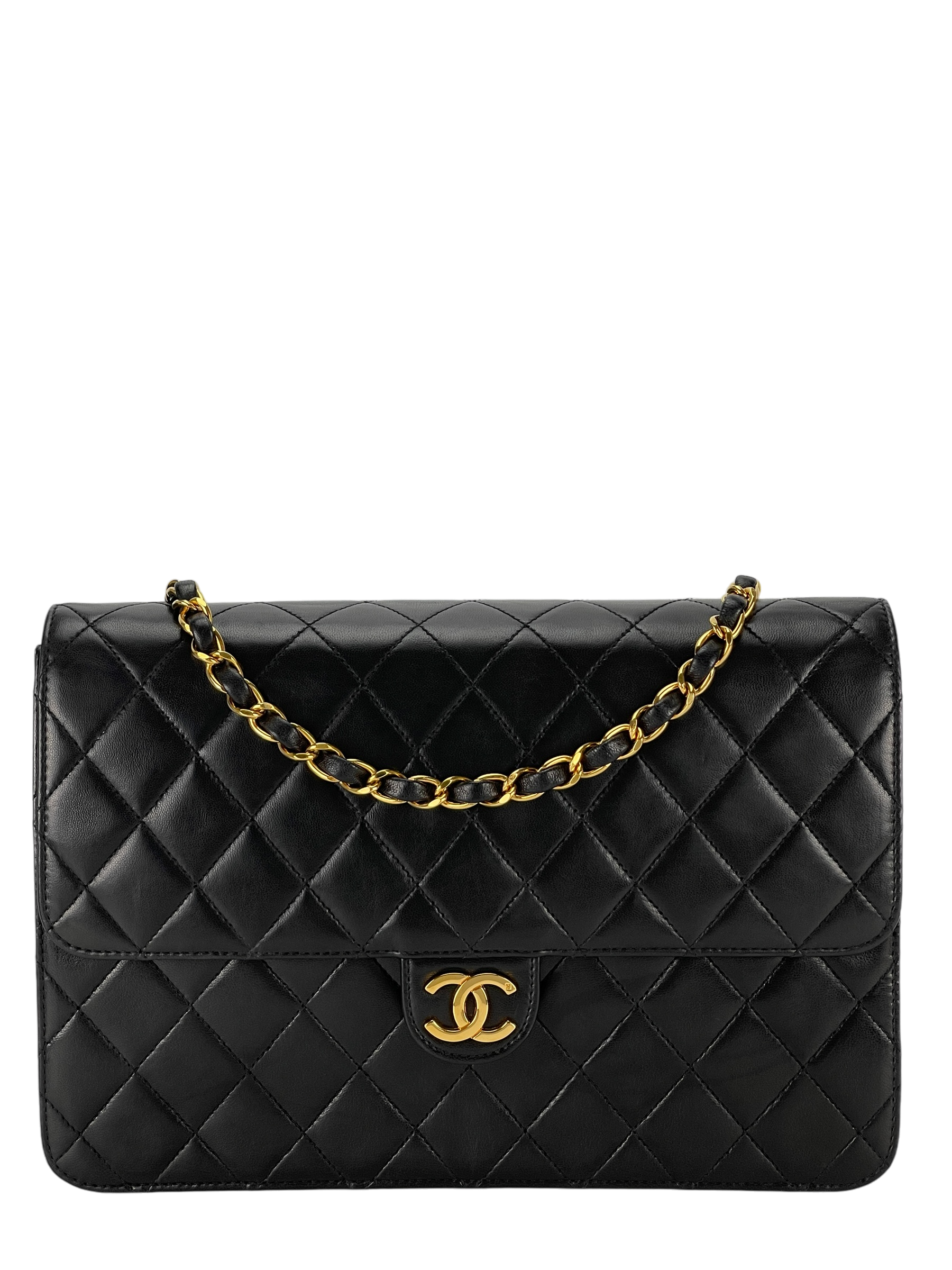 CHANEL - Quilted Lambskin Single Flap Bag 