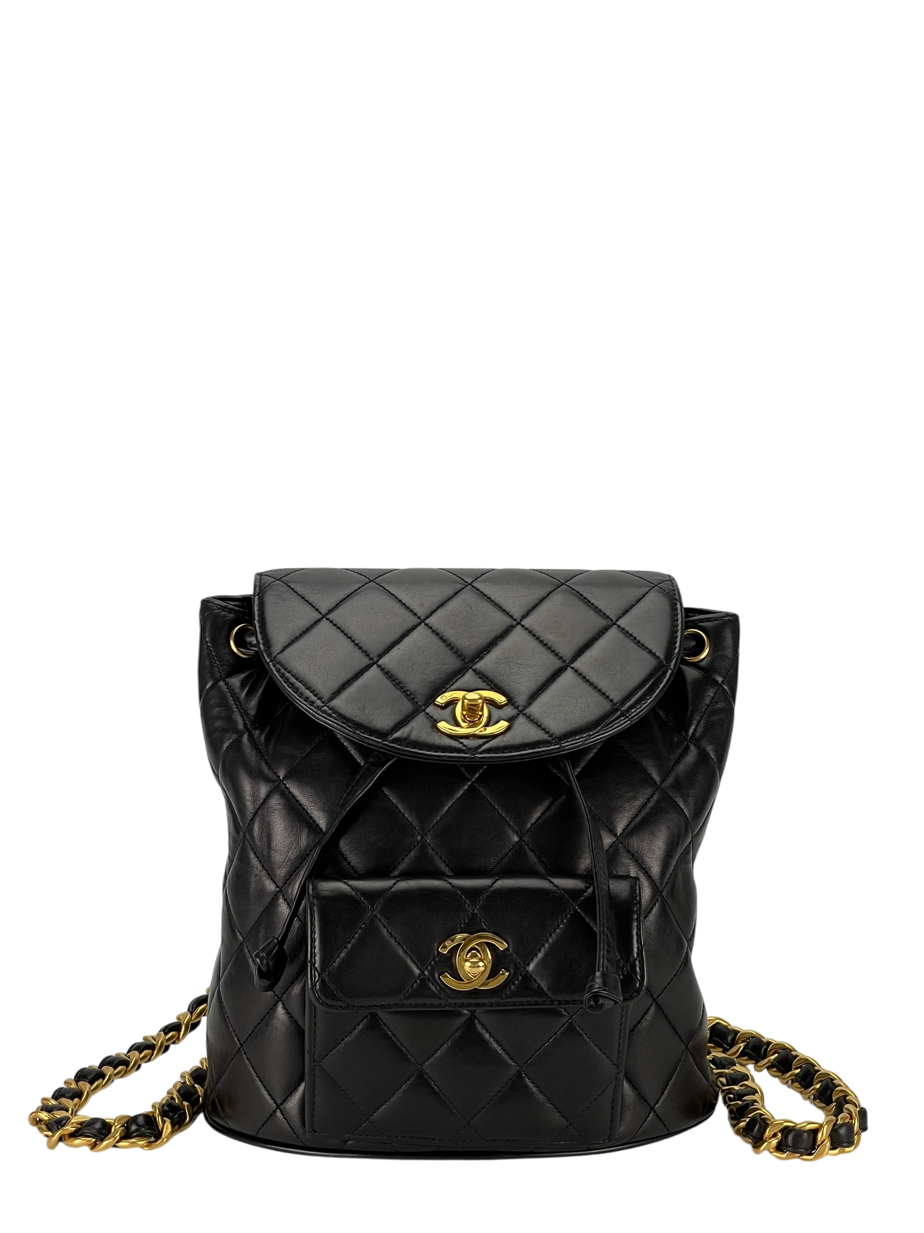 CHANEL - Black Lambskin Duma Backpack